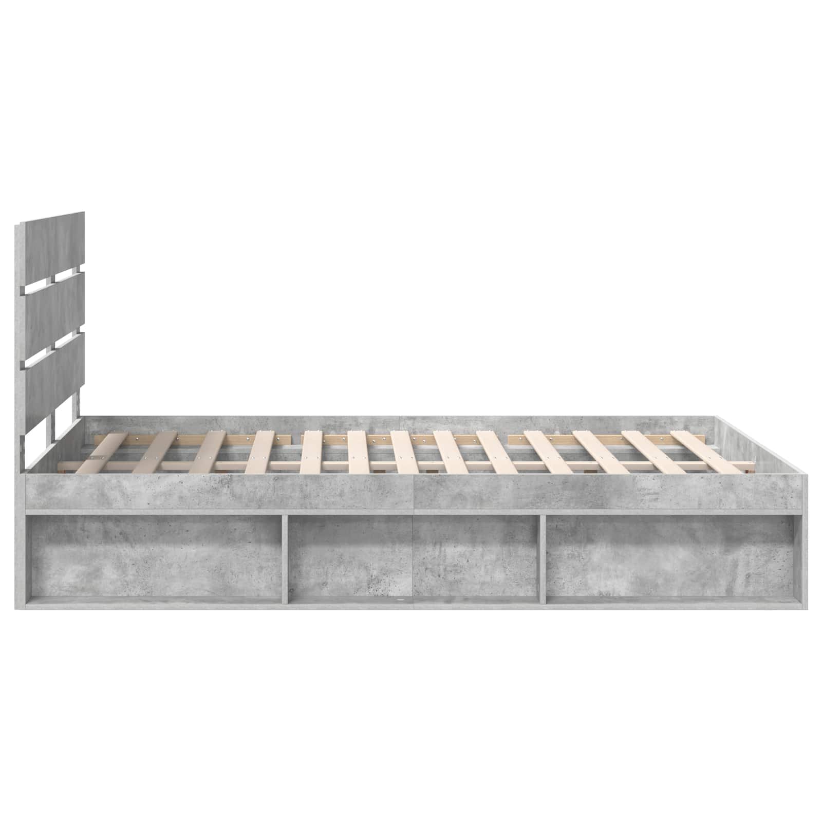Krevetna konstrukcija Beton 140 x 190 cm Čvrsto borovo drvo