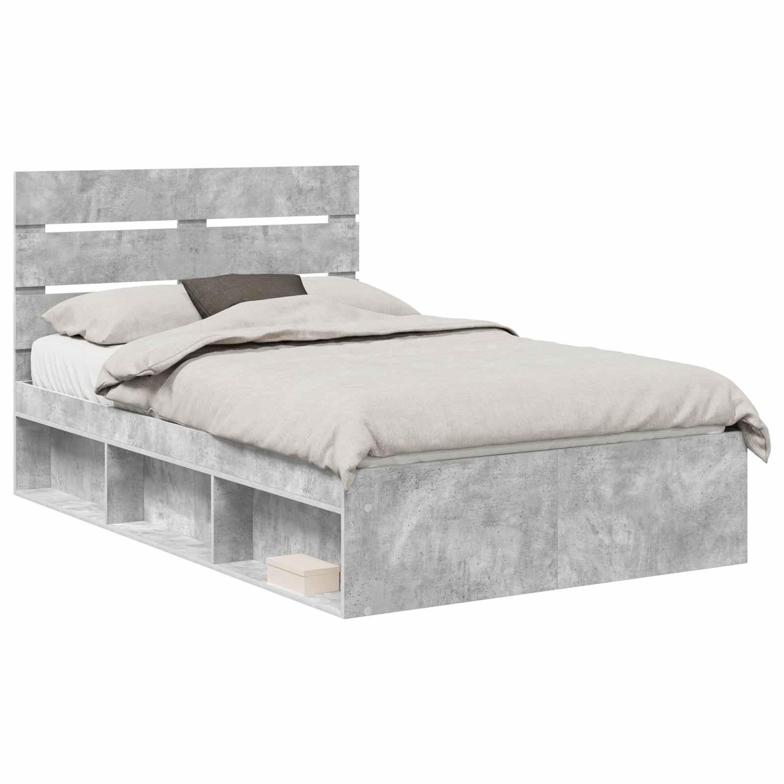 Krevetna konstrukcija Beton 120 x 200 cm Čvrsto borovo drvo