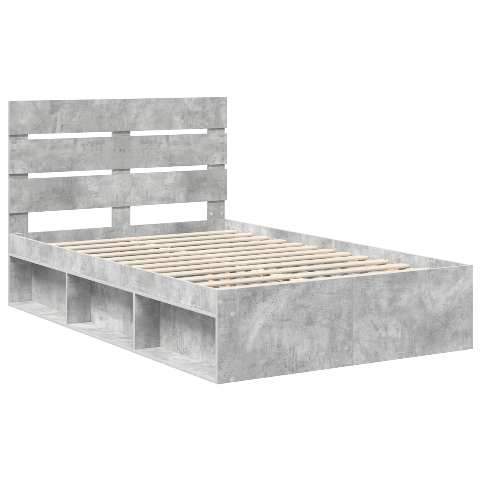 Krevetna konstrukcija Beton 120 x 200 cm Čvrsto borovo drvo