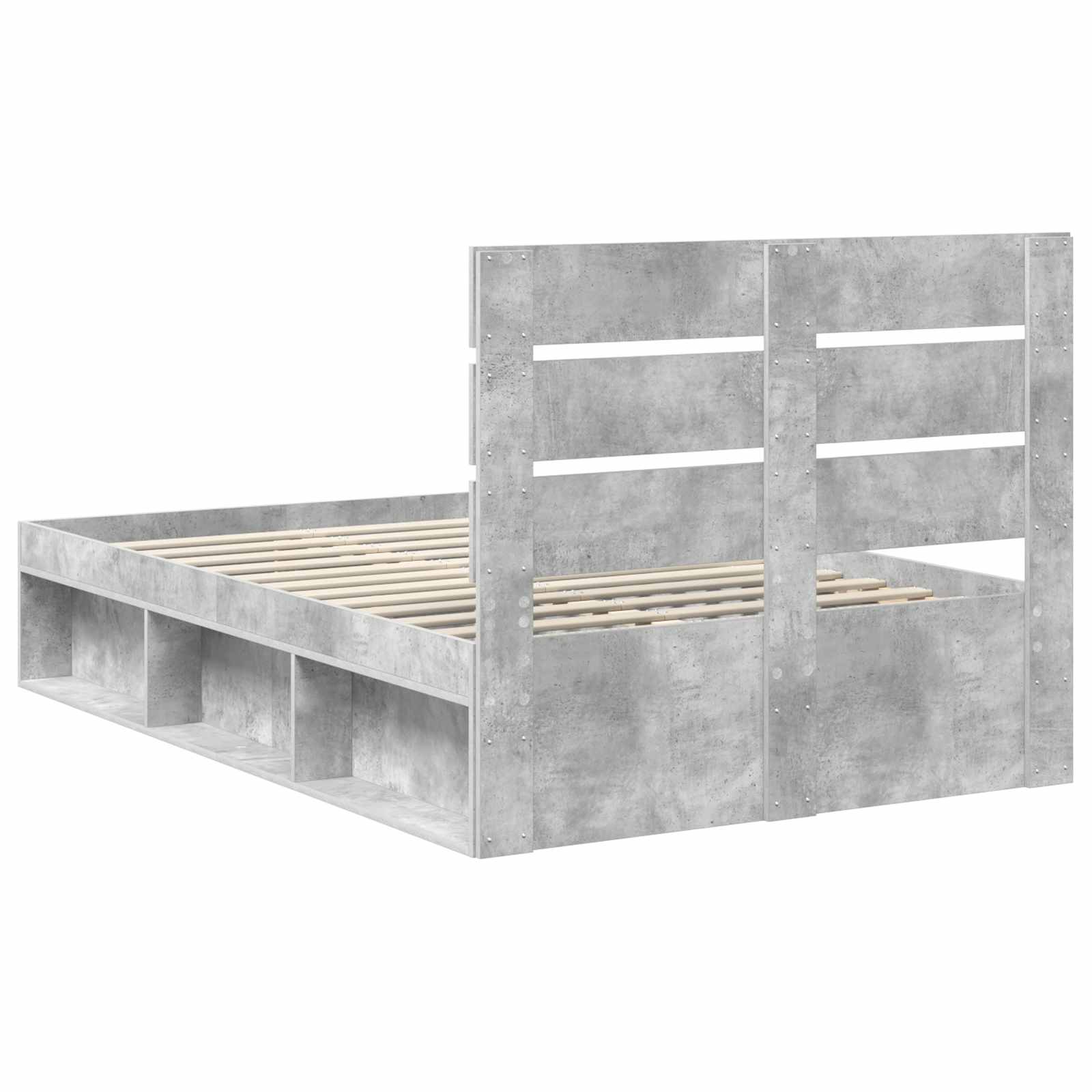 Krevetna konstrukcija Beton 120 x 200 cm Čvrsto borovo drvo