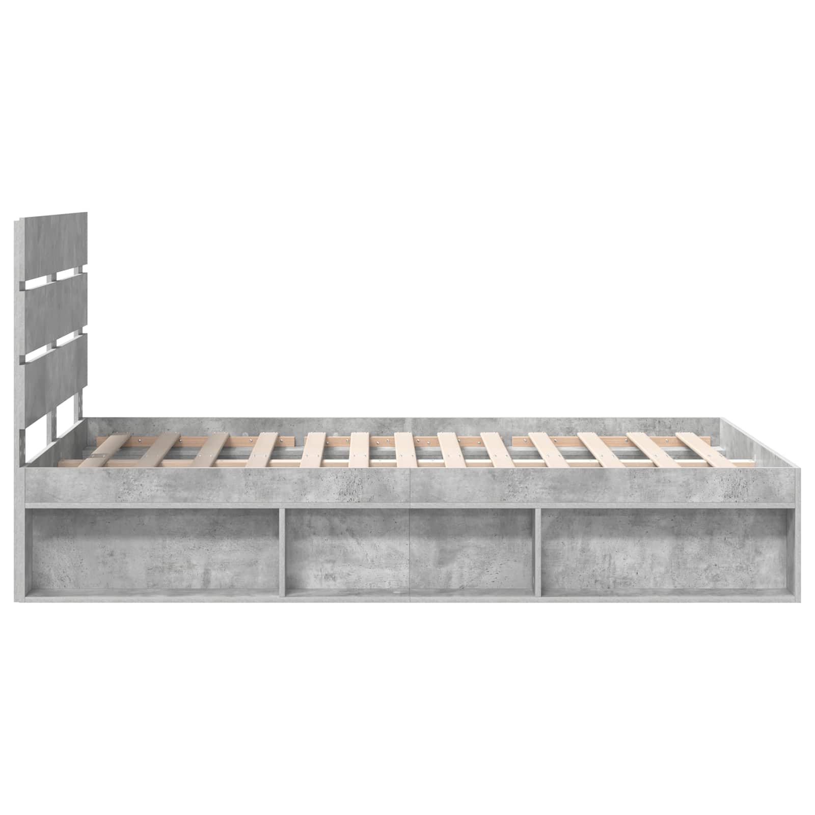 Krevetna konstrukcija Beton 120 x 200 cm Čvrsto borovo drvo