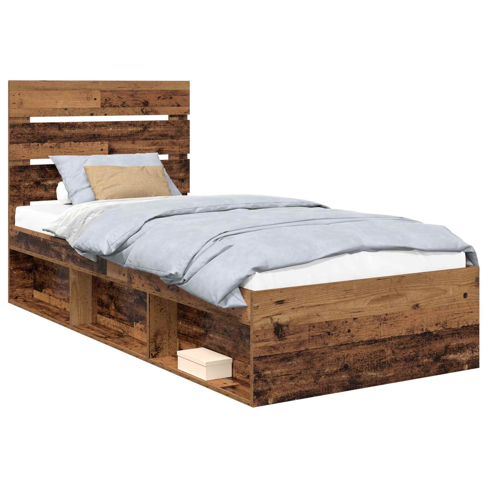 Krevetna konstrukcija Staro drvo 90 x 190 cm Čvrsto borovo drvo