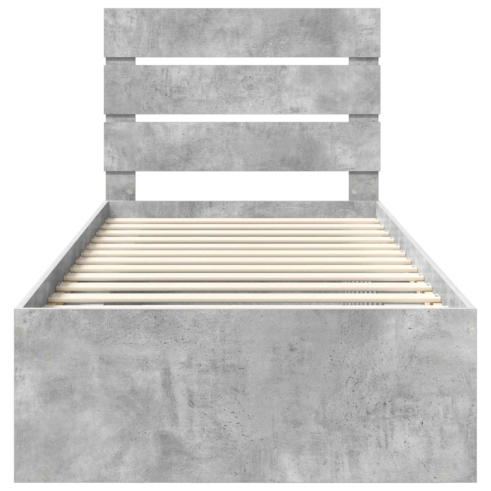 Krevetna konstrukcija s uzglavljem Betonska siva 75 x 190 cm