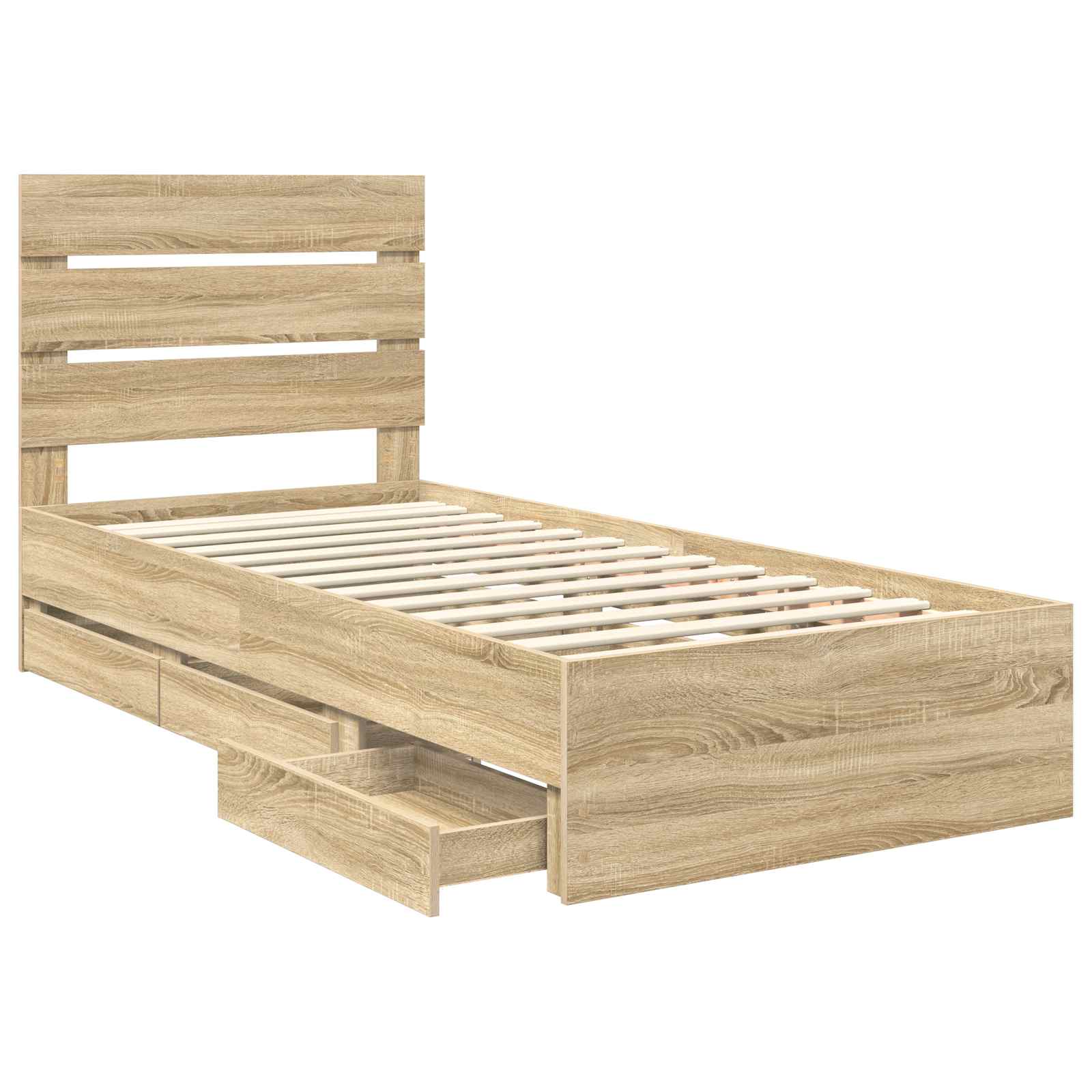 Krevetna konstrukcija s ladicama Sonoma hrast 100 x 200 cm