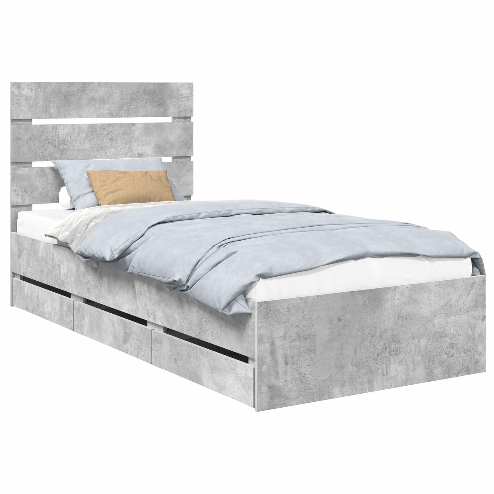 Krevetna konstrukcija s ladicama Betonski sivi 90 x 200 cm