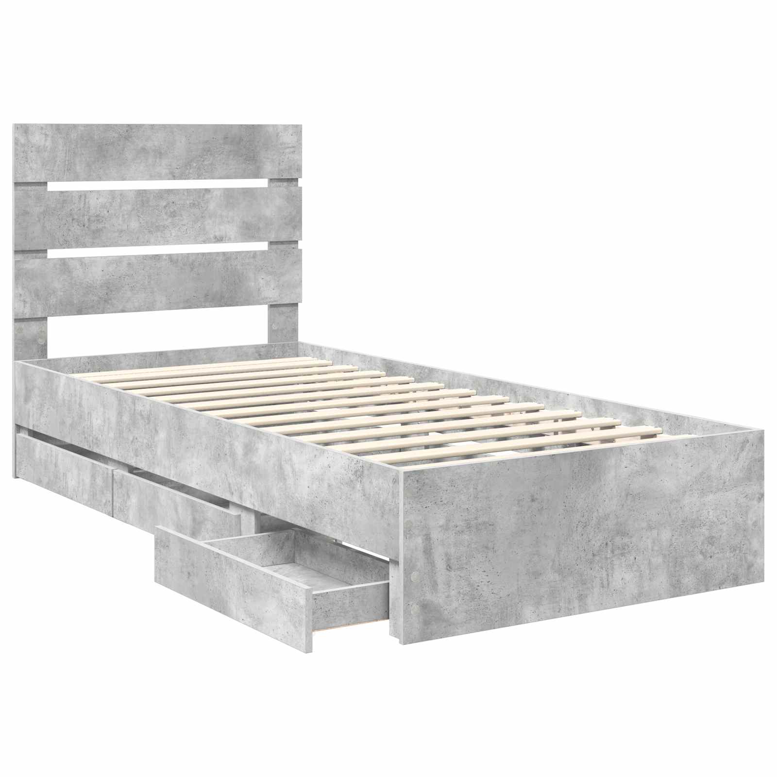 Krevetna konstrukcija s ladicama Betonski sivi 75 x 190 cm