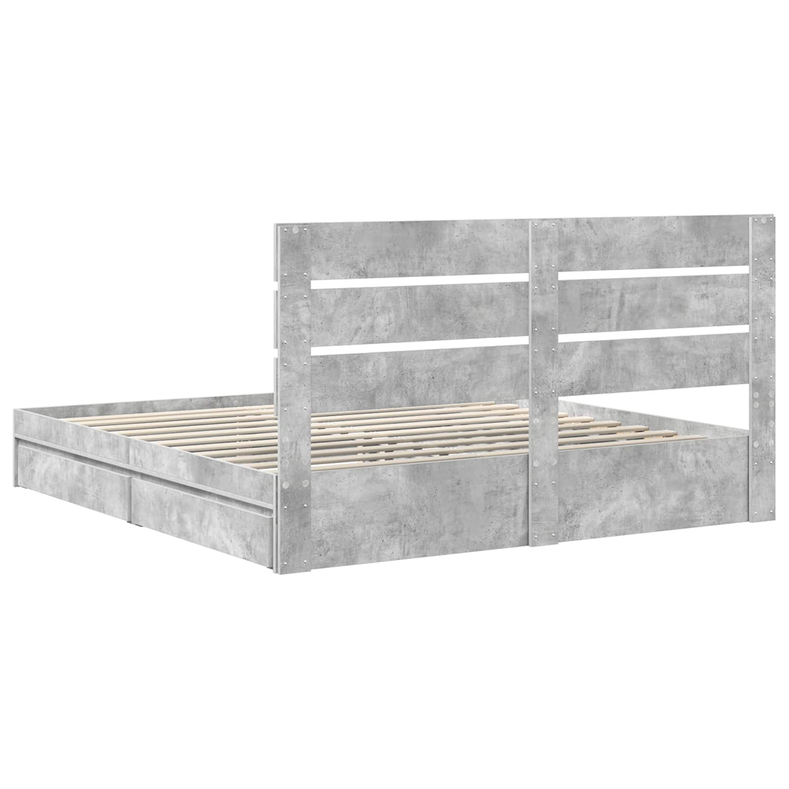 Krevet s od storage s uzglavljem Betonski sivi 200 x 200 cm
