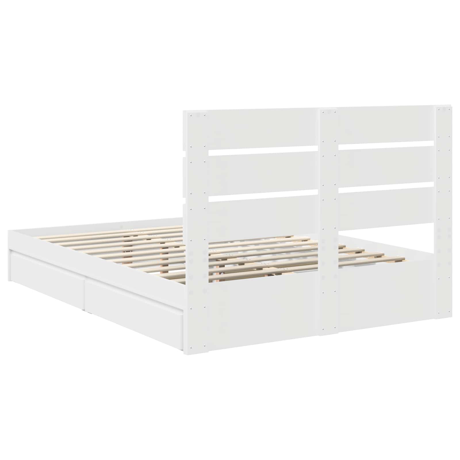 Krevet s od storage Bijelo 160 x 200 cm Konstruirano drvo