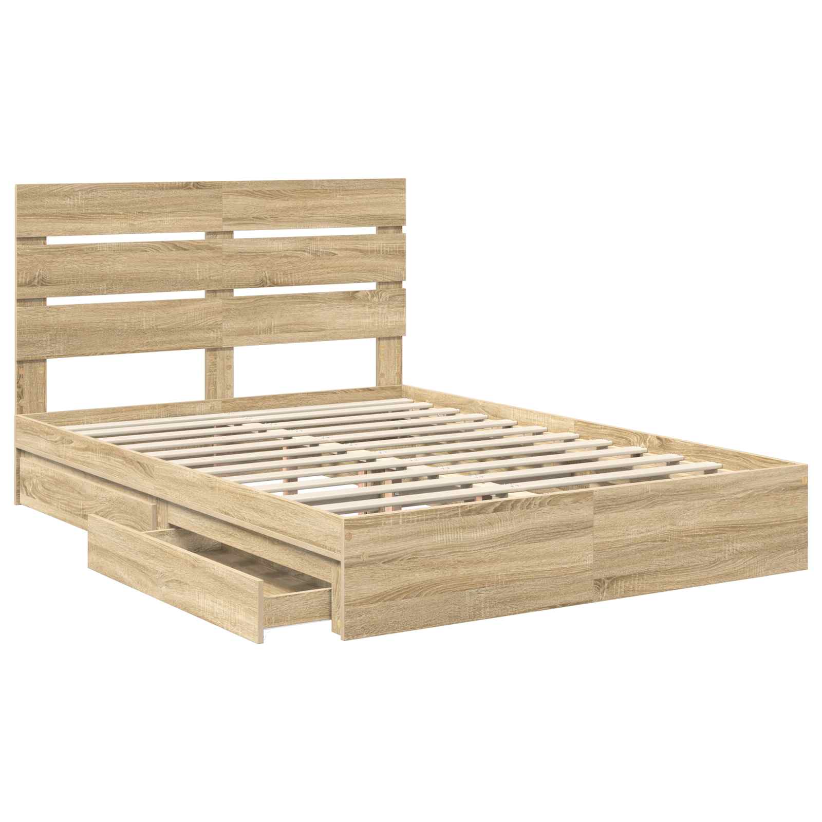 Krevet s od storage Sonoma hrast 150 x 200 cm Konstruirano drvo