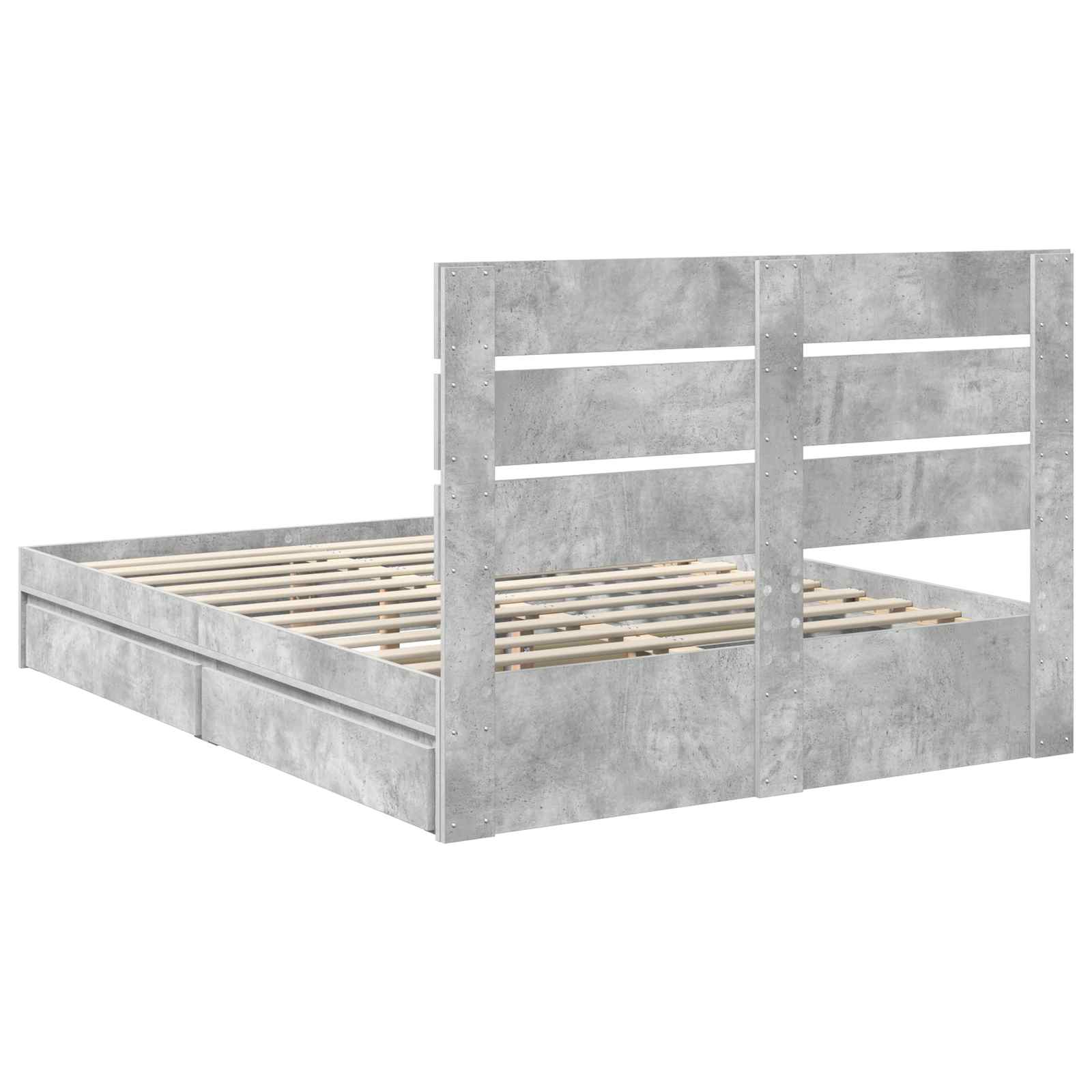 Krevet s od storage s uzglavljem Betonski sivi 150 x 200 cm