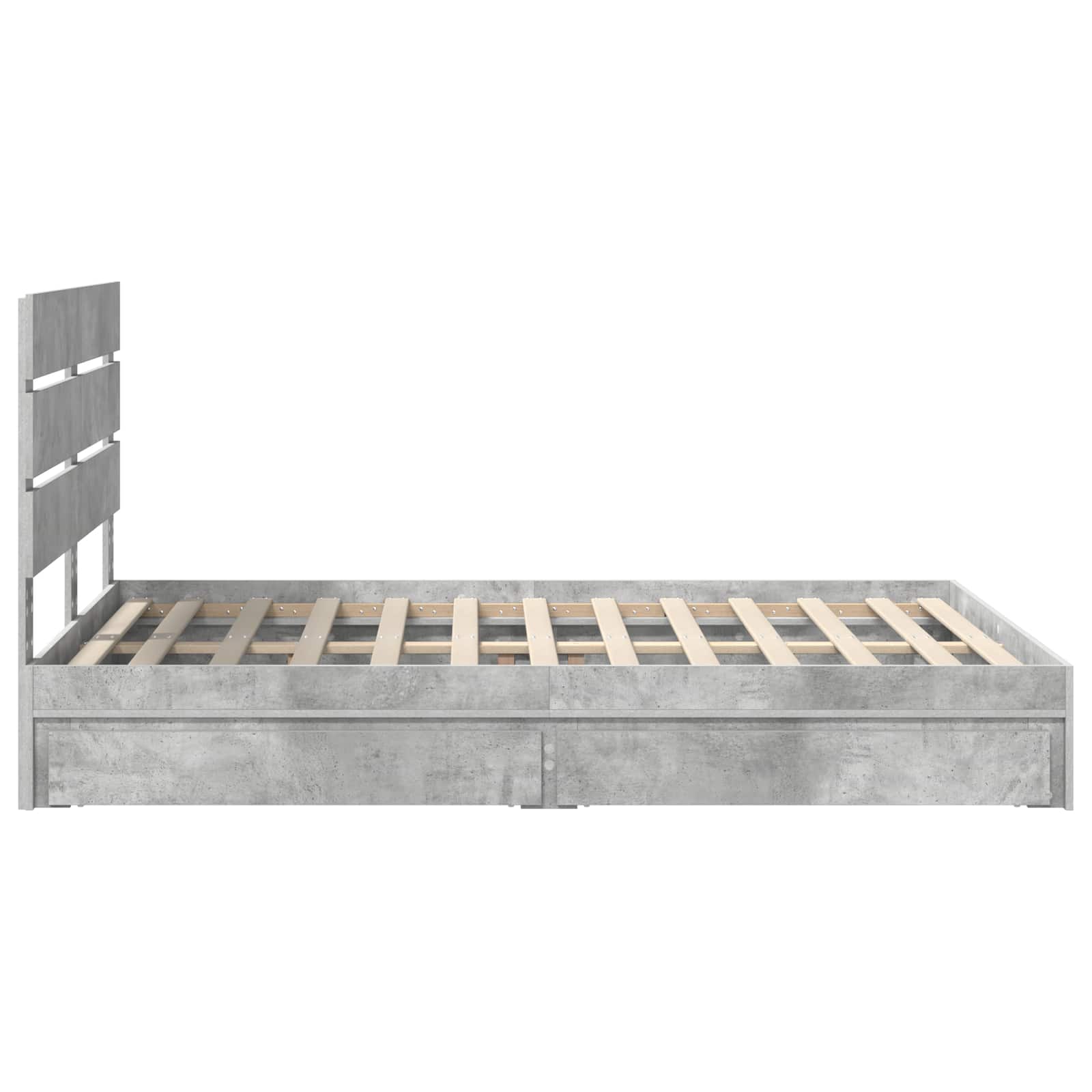 Krevet s od storage s uzglavljem Betonski sivi 150 x 200 cm