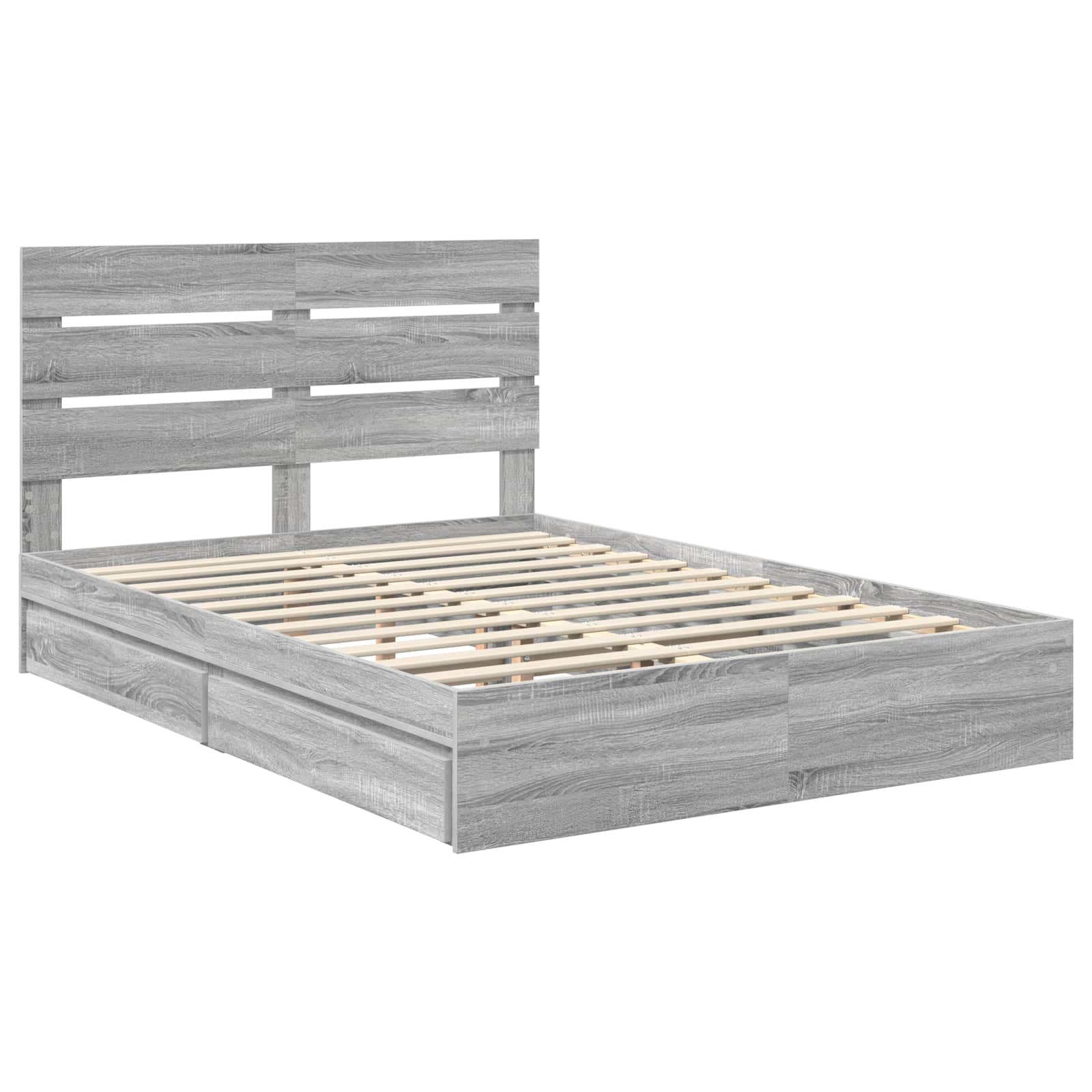 Krevet s od storage Siva Sonoma 150 x 200 cm Konstruirano drvo