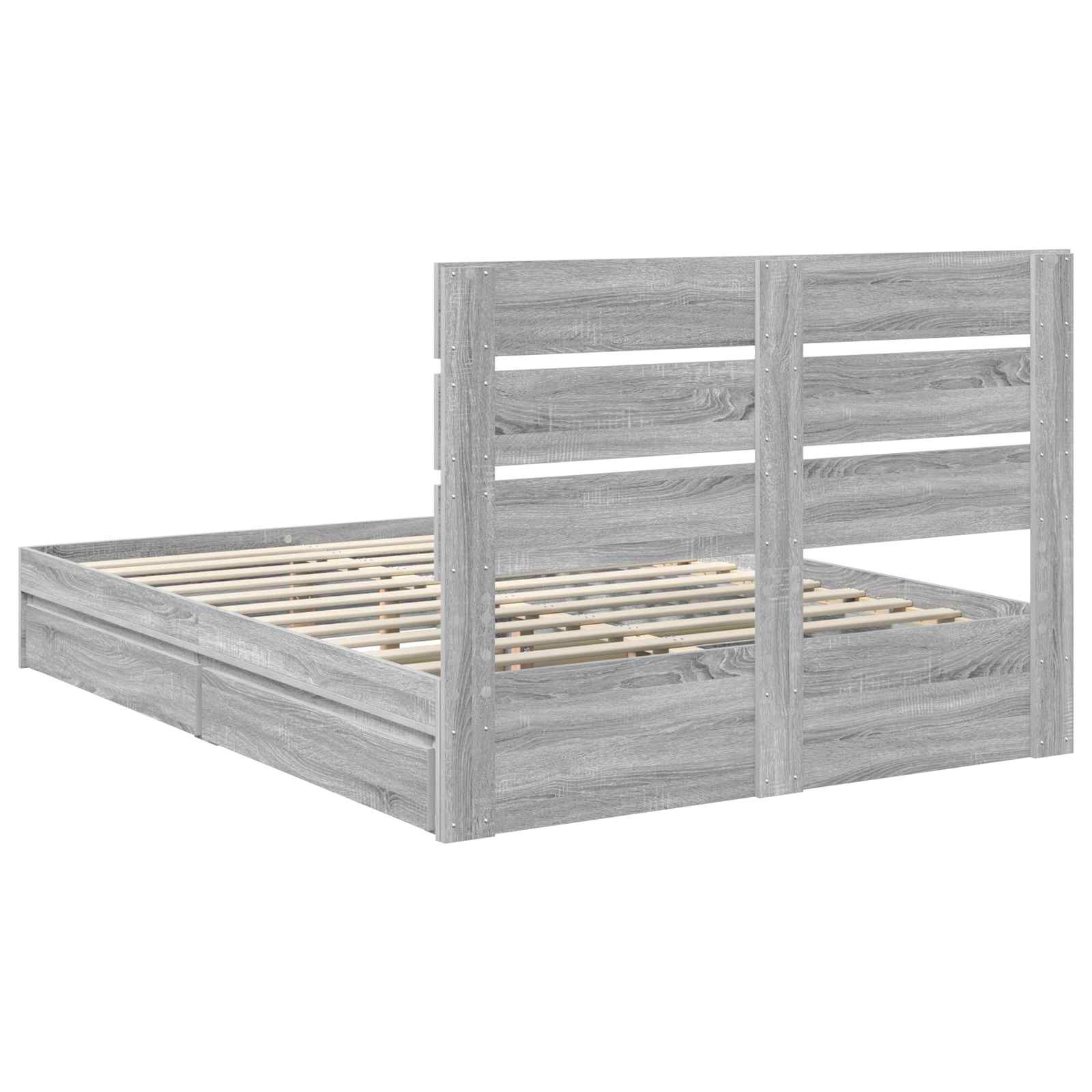Krevet s od storage Siva Sonoma 150 x 200 cm Konstruirano drvo