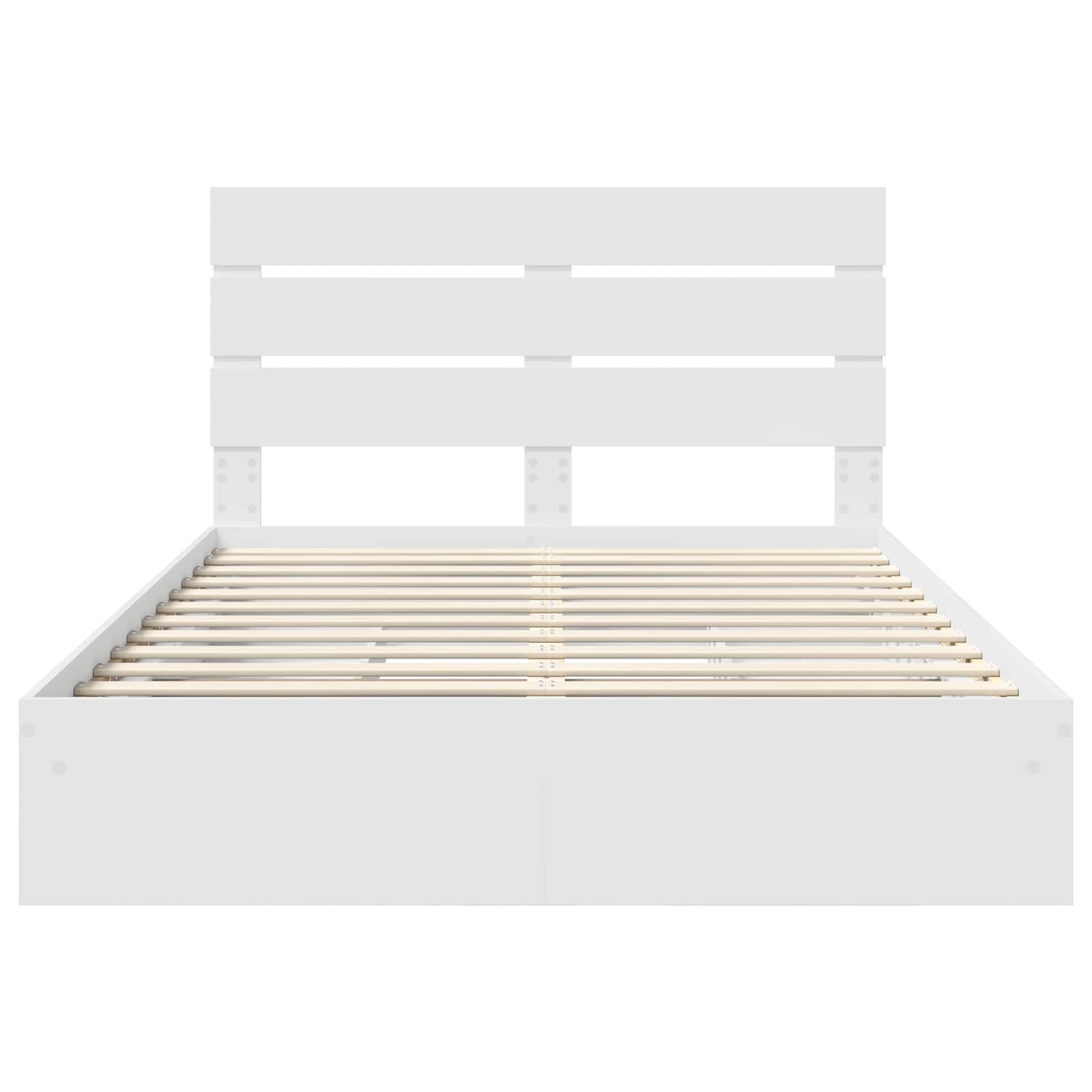 Krevet s od storage Bijelo 140 x 200 cm Konstruirano drvo