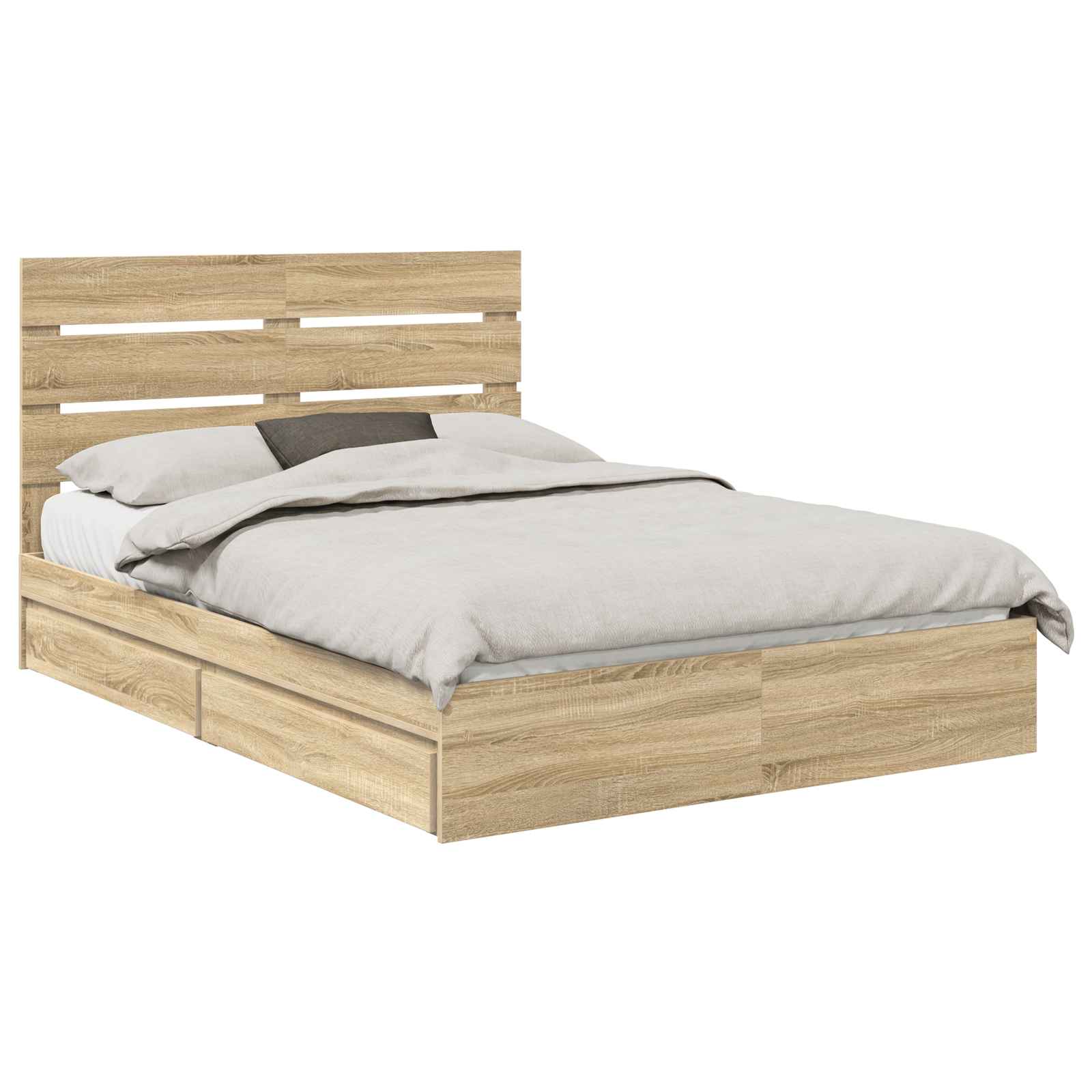 Krevet s od storage Sonoma hrast 140 x 200 cm Konstruirano drvo
