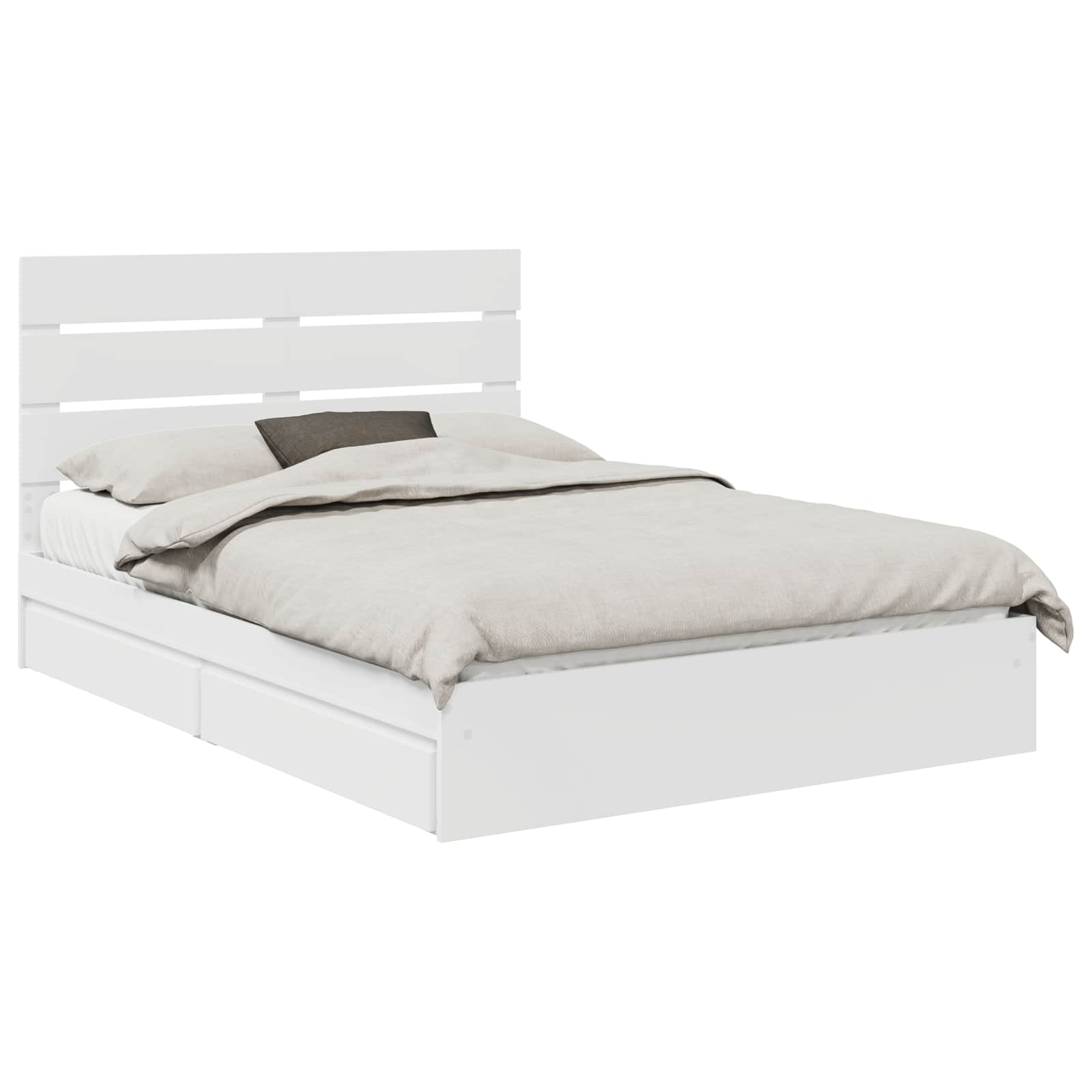 Krevet s od storage Bijelo 140 x 190 cm Konstruirano drvo
