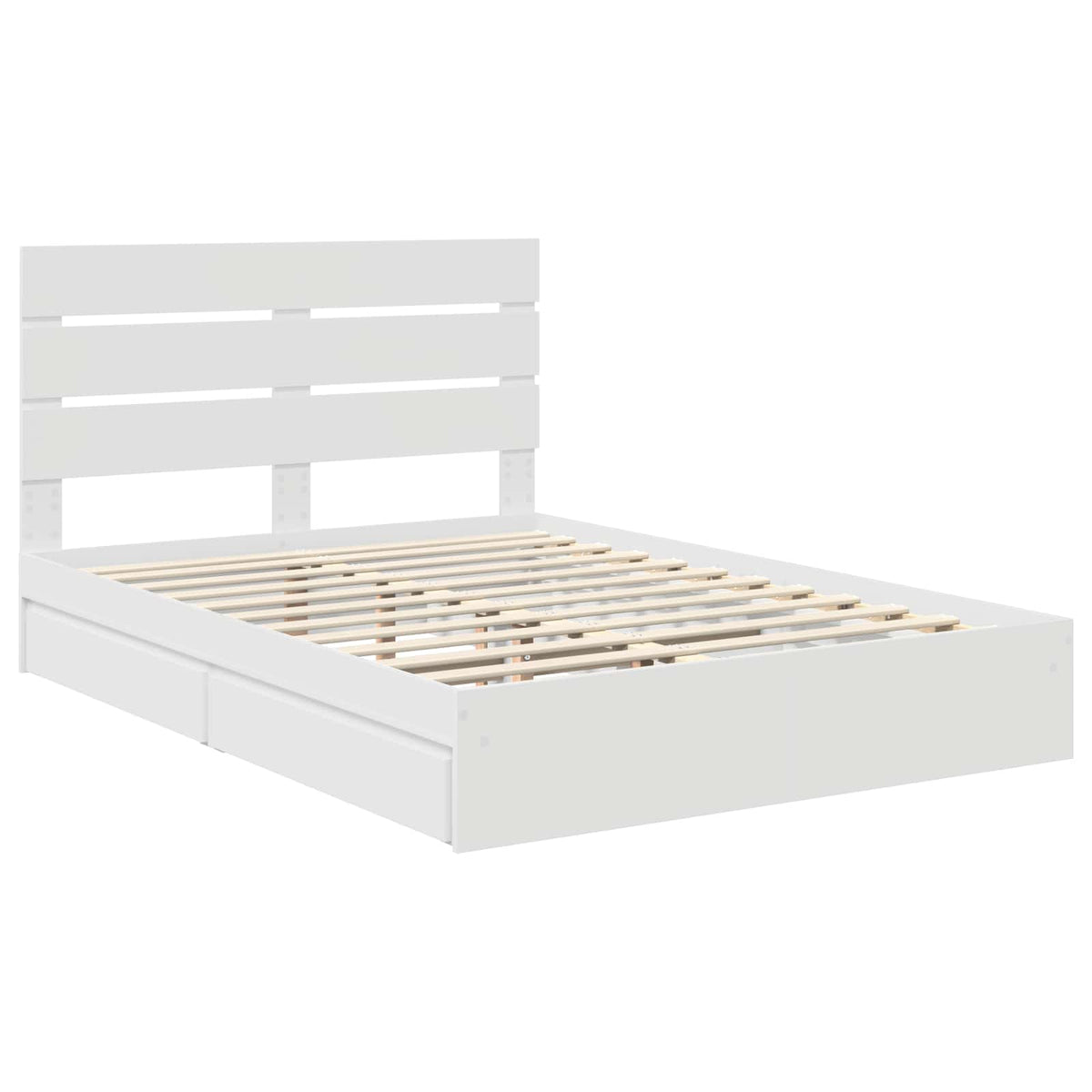 Krevet s od storage Bijelo 140 x 190 cm Konstruirano drvo