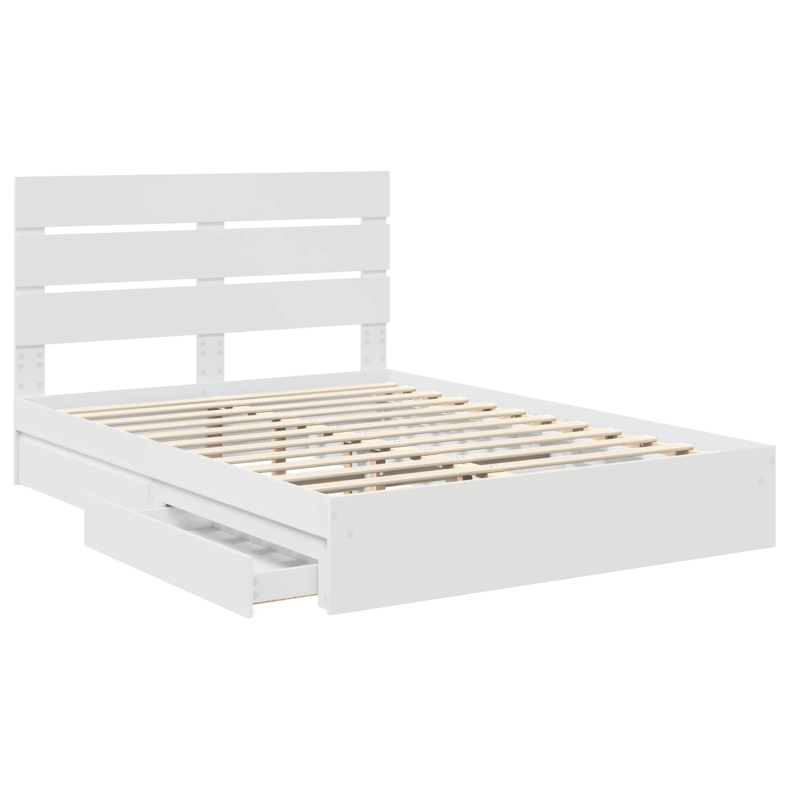Krevet s od storage Bijelo 140 x 190 cm Konstruirano drvo