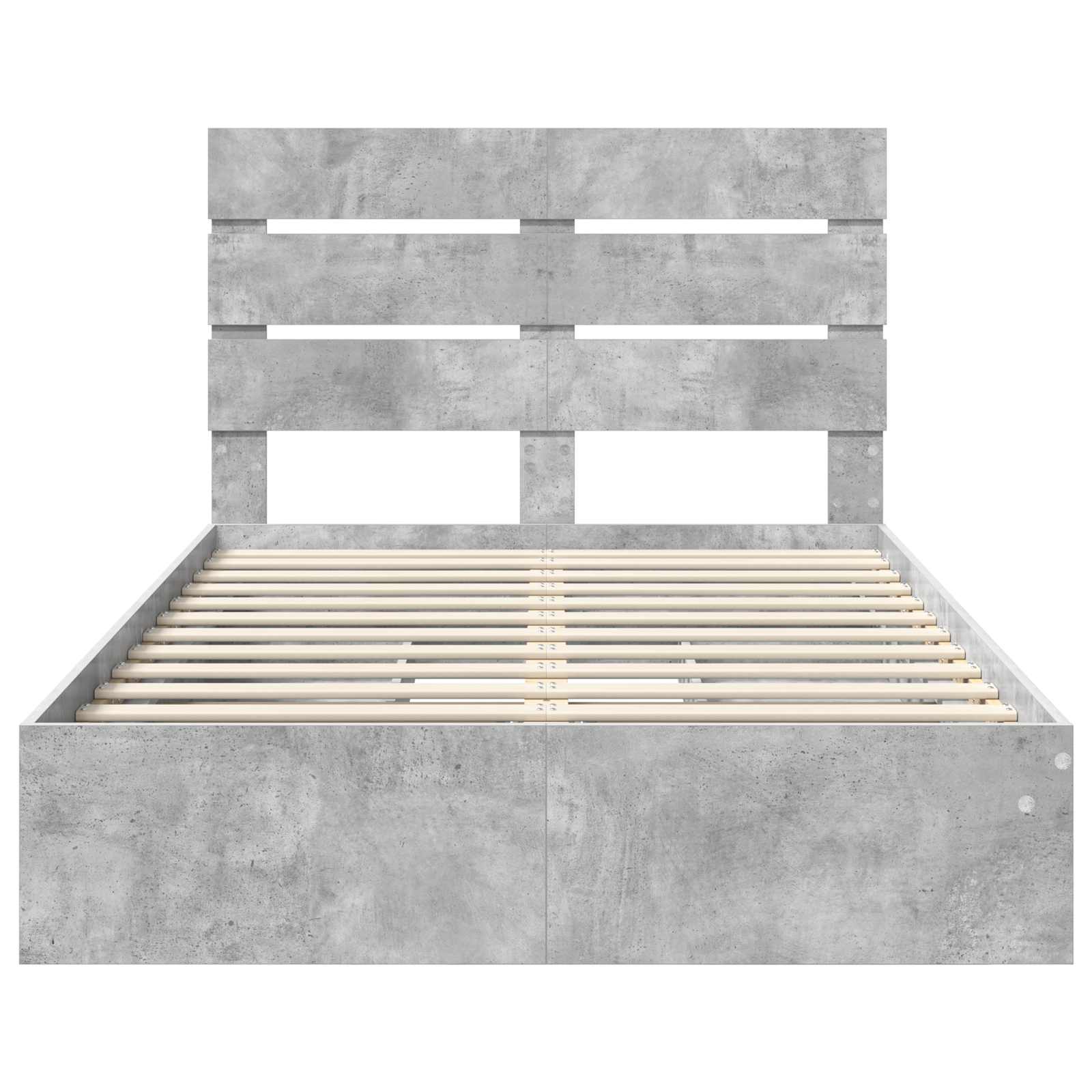 Krevet s od storage s uzglavljem Betonski sivi 135 x 190 cm