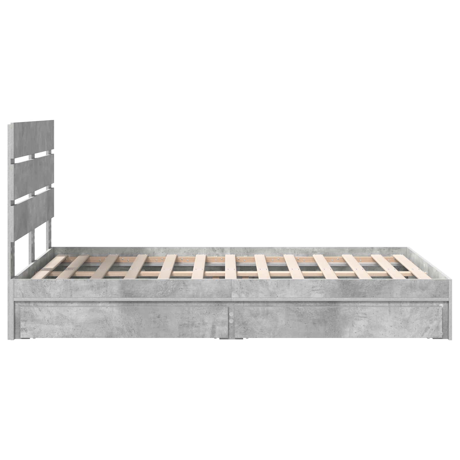 Krevet s od storage s uzglavljem Betonski sivi 135 x 190 cm