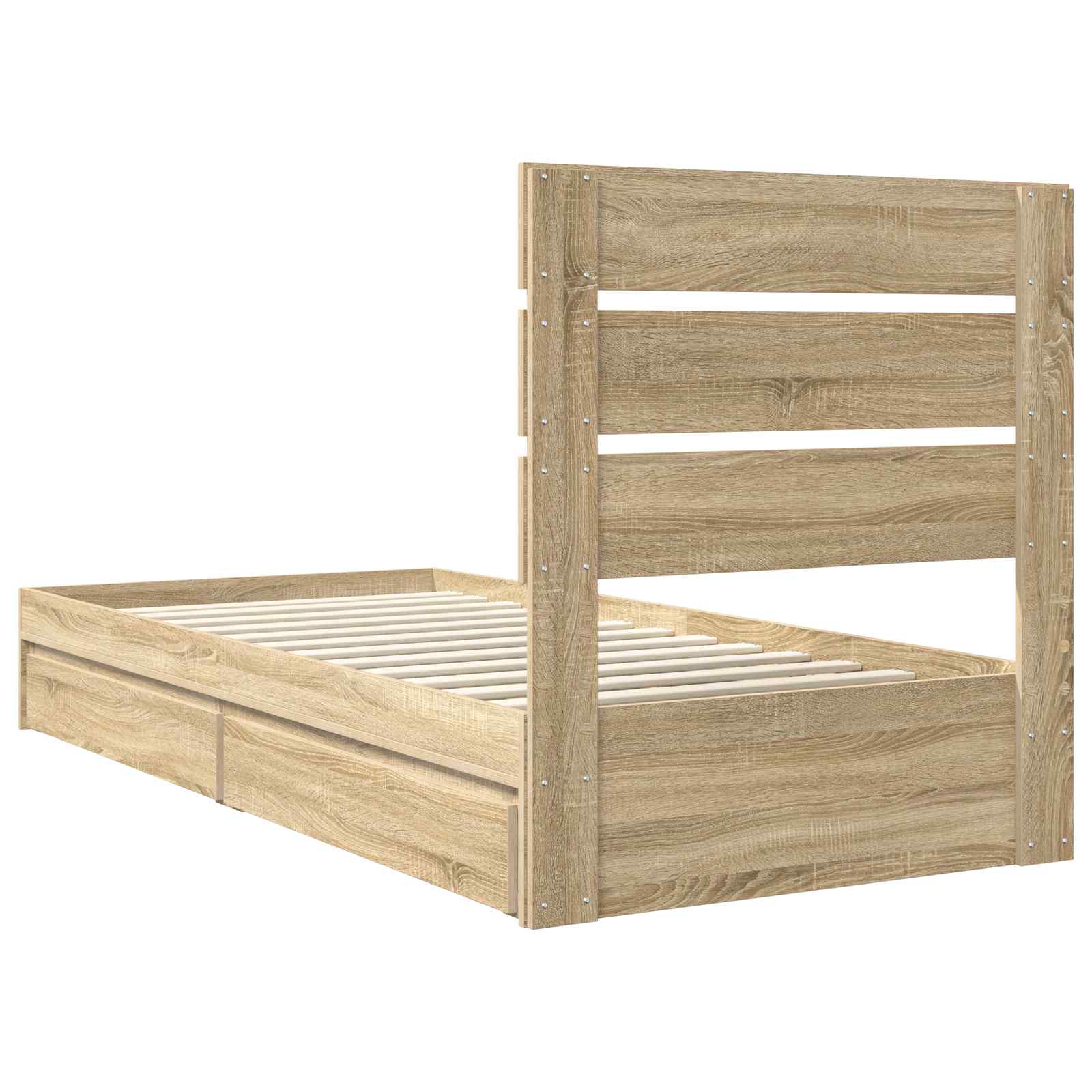Krevet s od storage Sonoma hrast 100 x 200 cm Konstruirano drvo