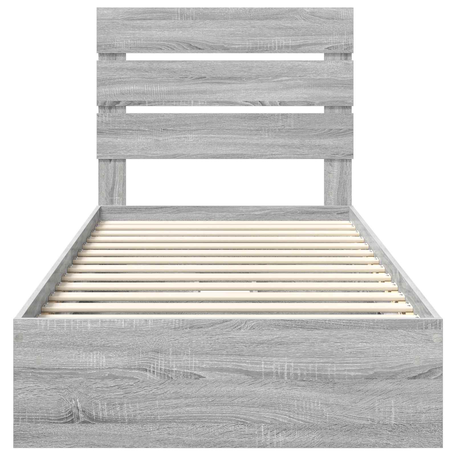 Krevet s od storage Siva Sonoma 100 x 200 cm Konstruirano drvo