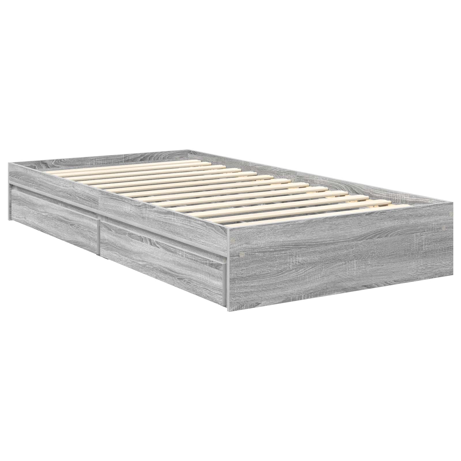 Krevet s od storage Siva Sonoma 90 x 200 cm Konstruirano drvo