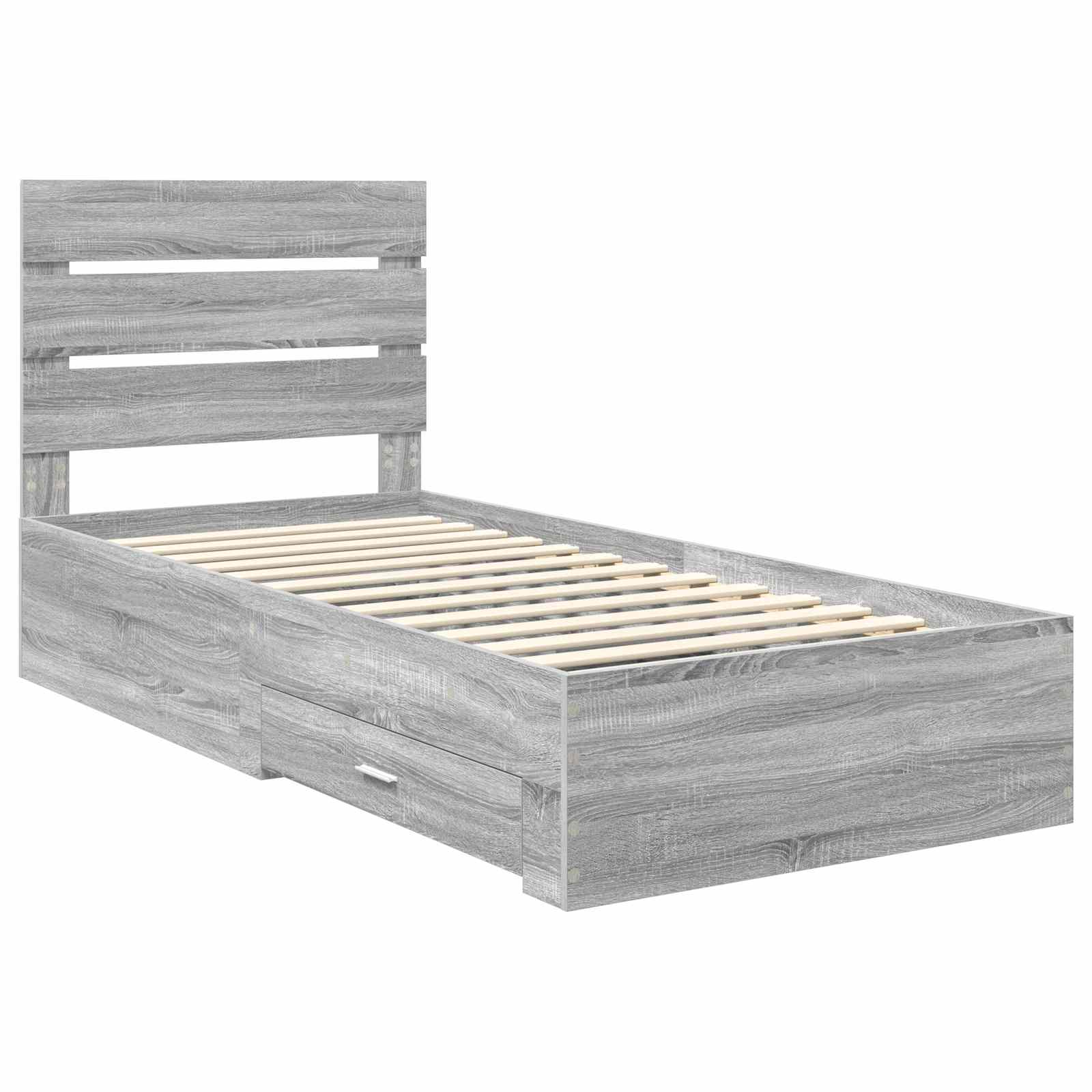 Krevetna konstrukcija Siva Sonoma 90 x 200 cm Konstruirano drvo