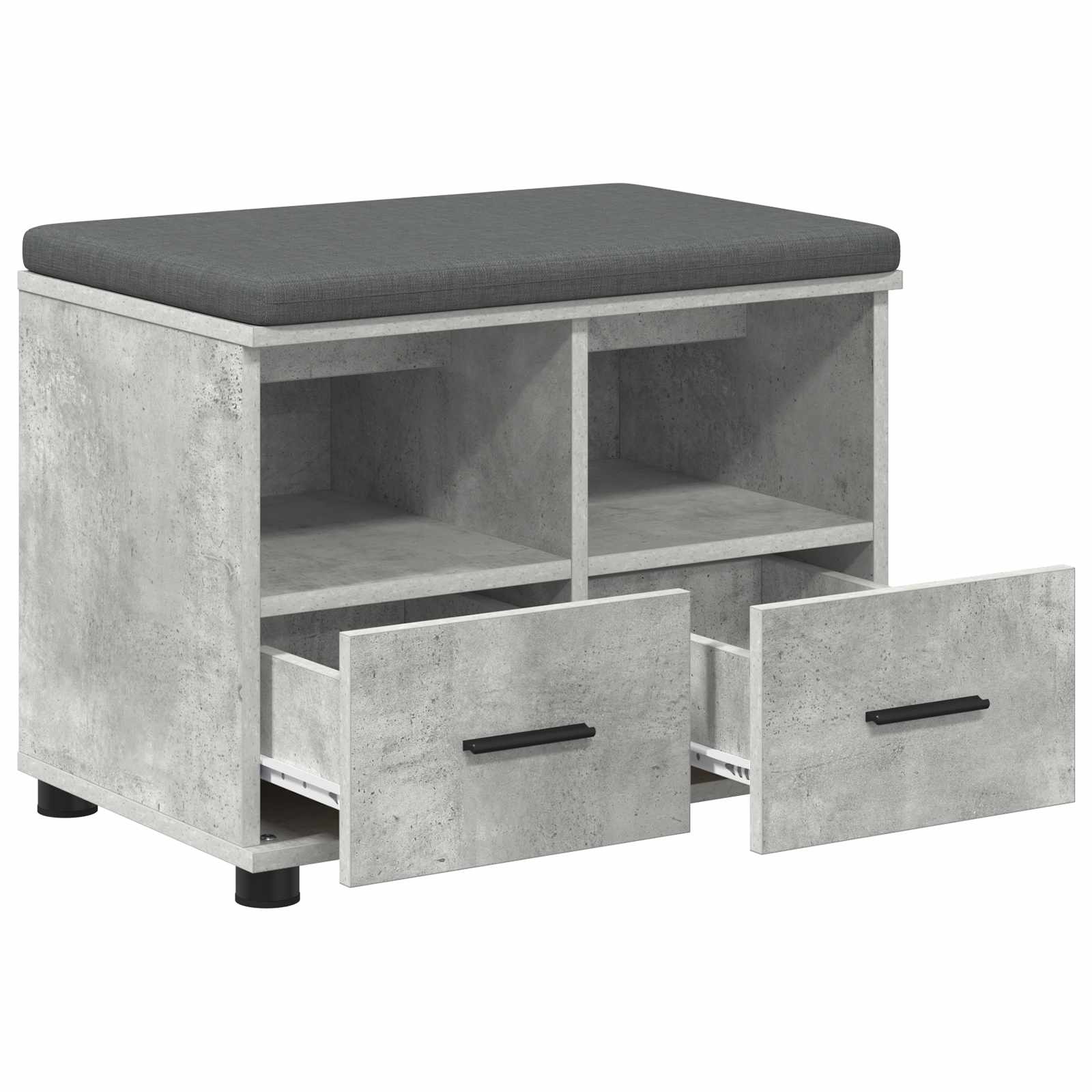Klupa za hodnik s jastukom Betonsko Siva 60 x 38 x 46 cm