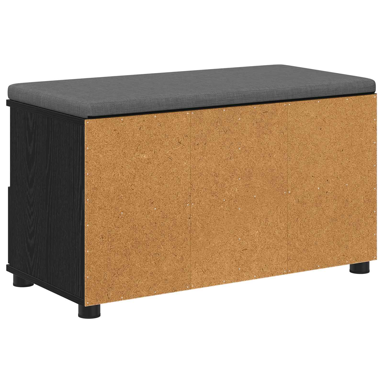Klupa za hodnik s jastukom s policom Crni Hrast 80 x 38 x 46 cm