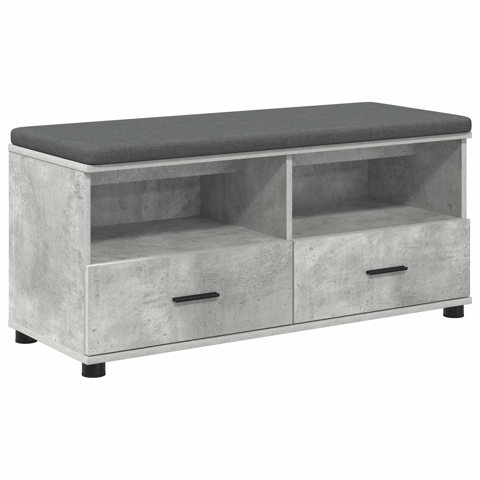 Klupa za hodnik s jastukom Betonsko Siva 100 x 38 x 46 cm