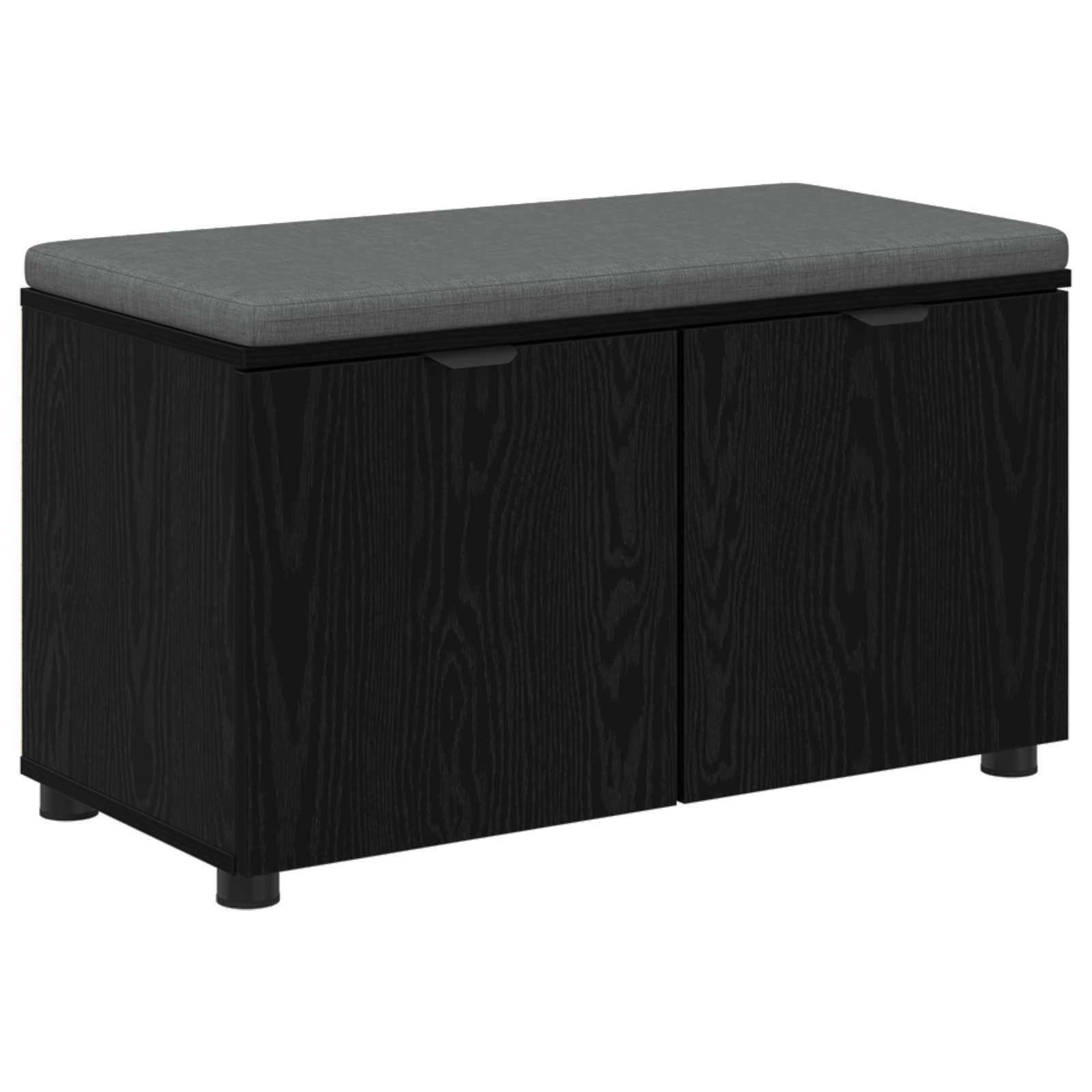 Klupa za hodnik s jastukom s policom Crni Hrast 80 x 38 x 46 cm