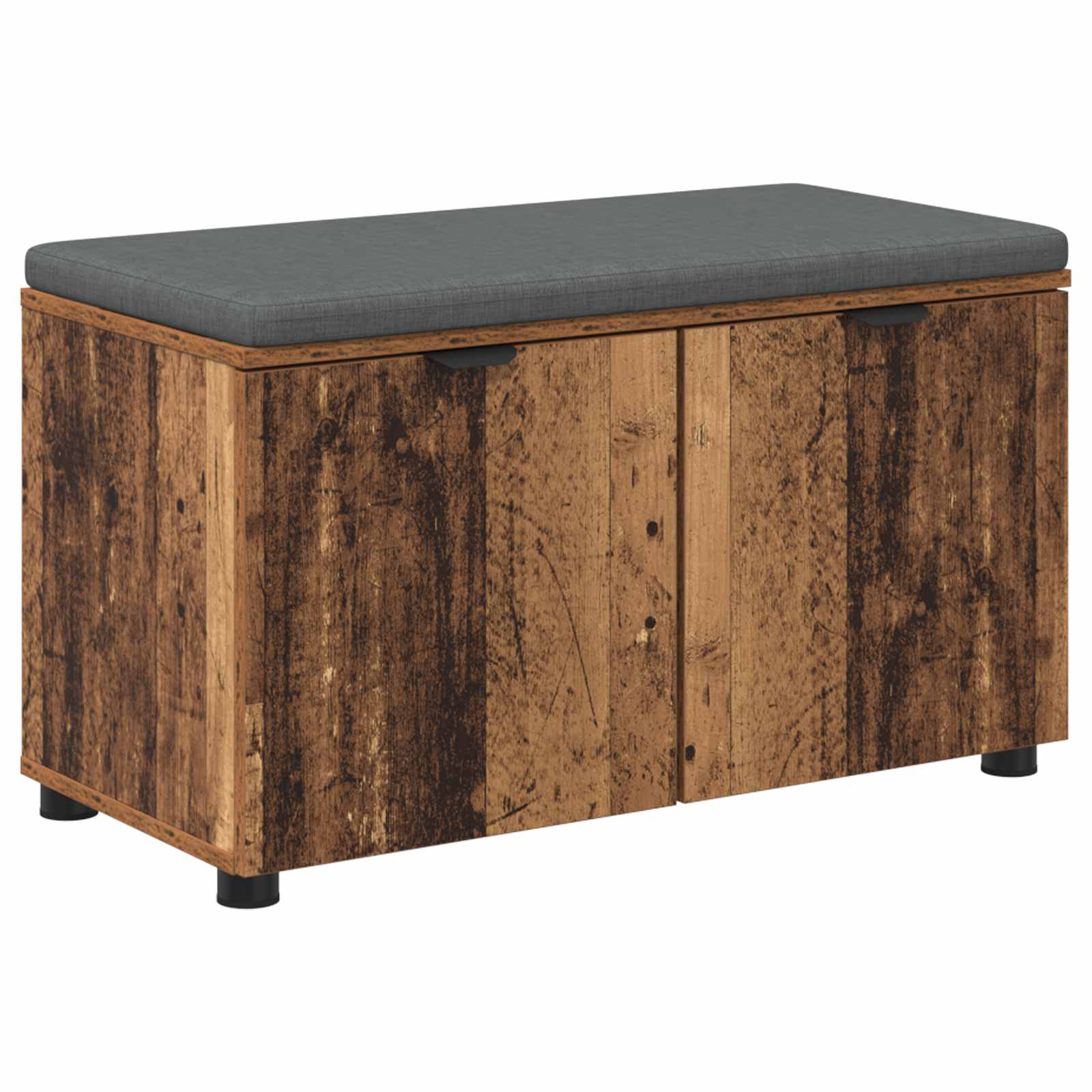 Klupa za hodnik s jastukom s policom Staro drvo 80 x 38 x 46 cm