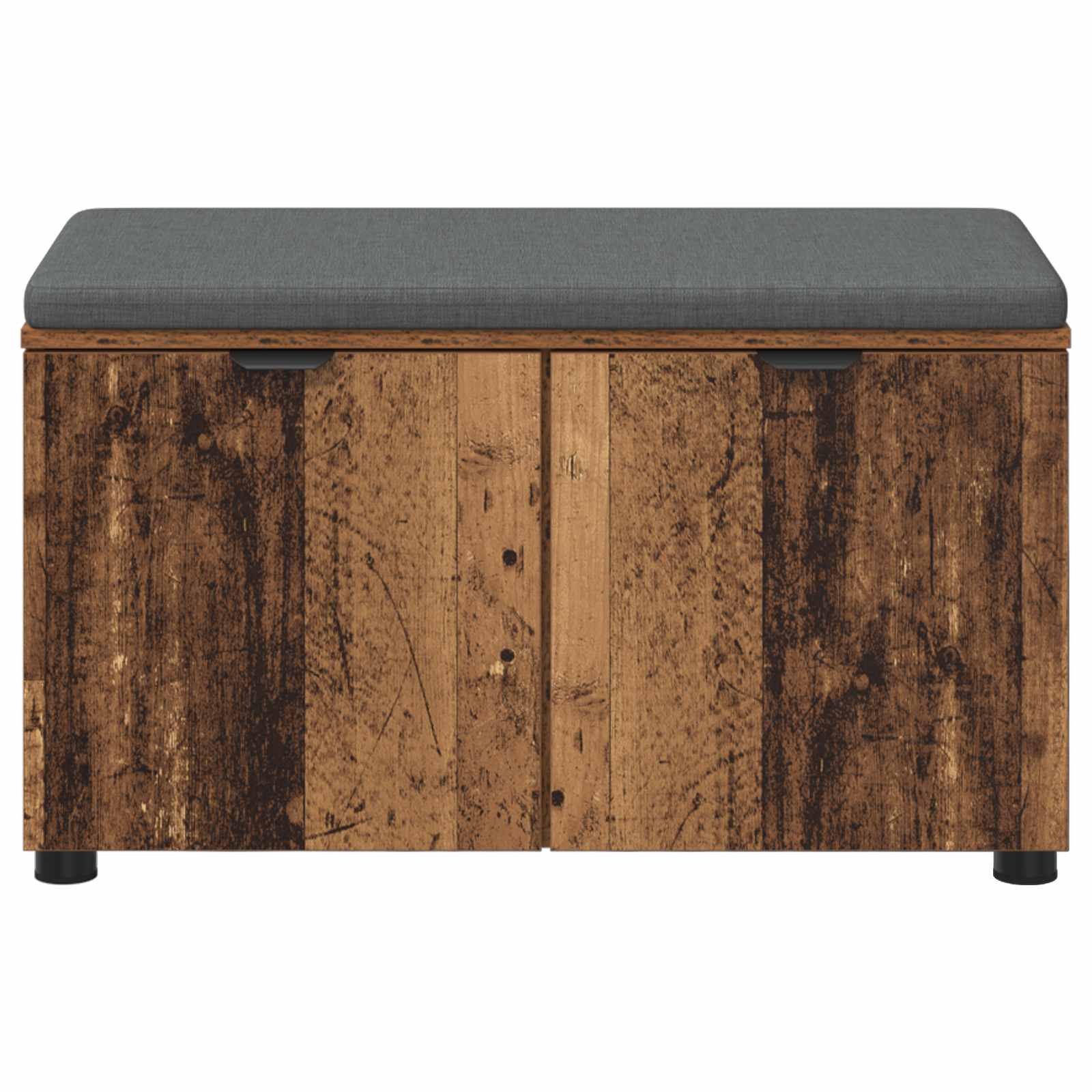 Klupa za hodnik s jastukom s policom Staro drvo 80 x 38 x 46 cm