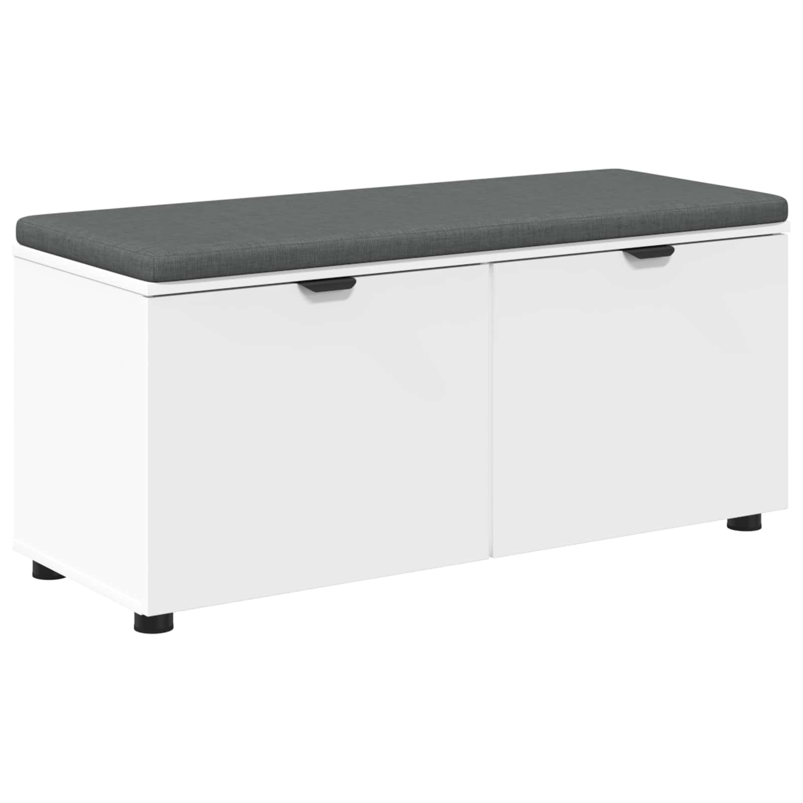 Klupa za hodnik s jastukom s policom Bijeli 100 x 38 x 46 cm