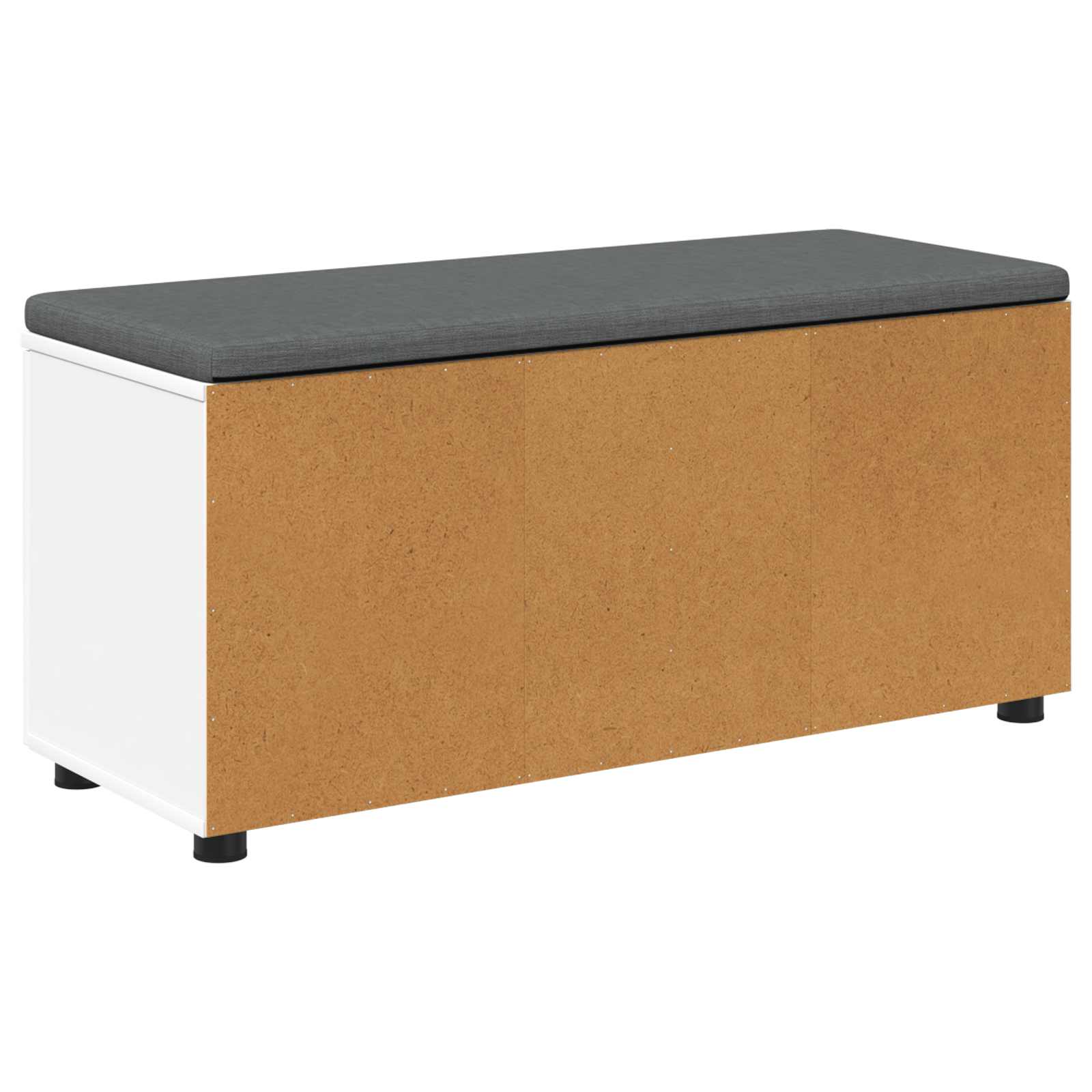 Klupa za hodnik s jastukom s policom Bijeli 100 x 38 x 46 cm