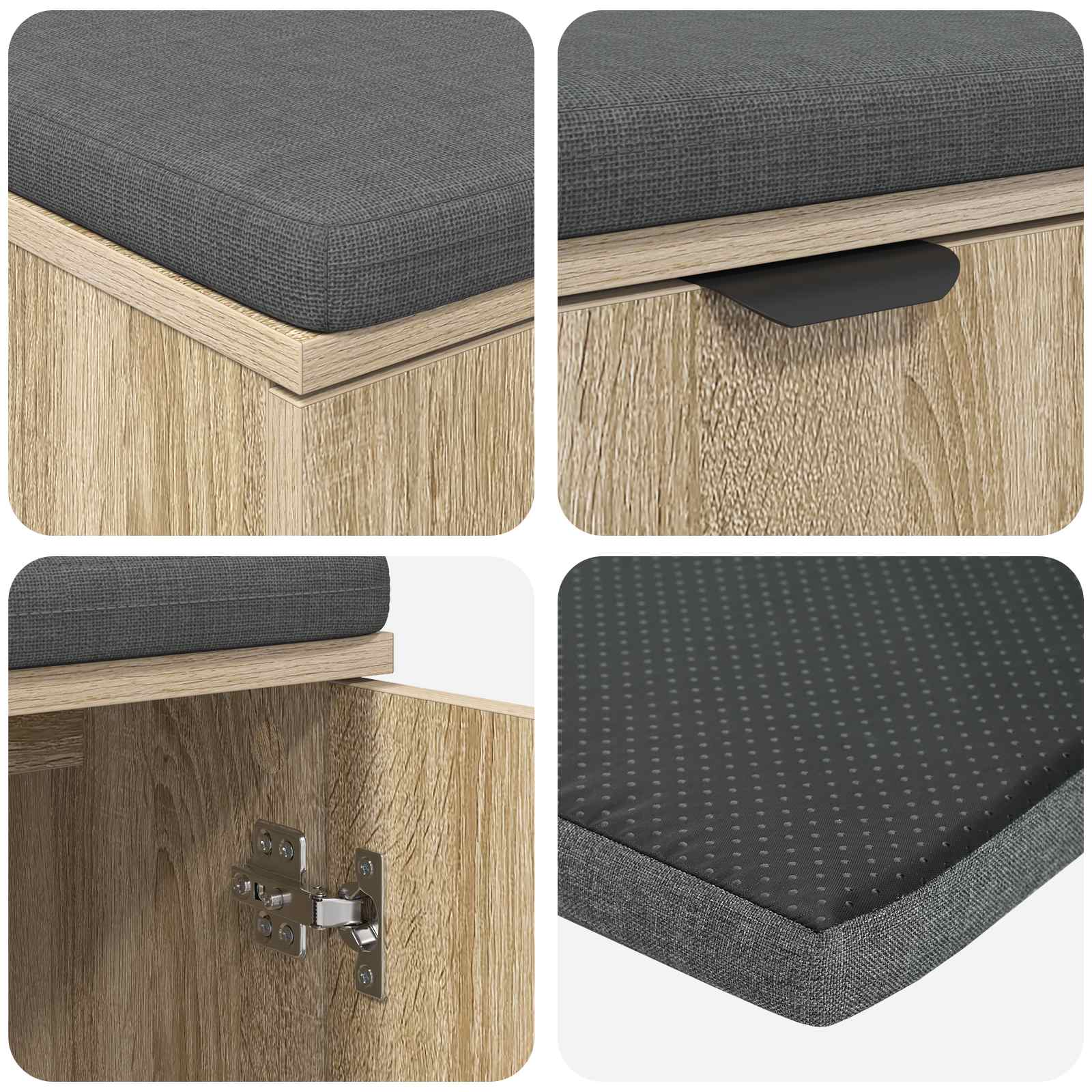 Klupa za hodnik s jastukom Sonoma hrast 100 x 38 x 46 cm