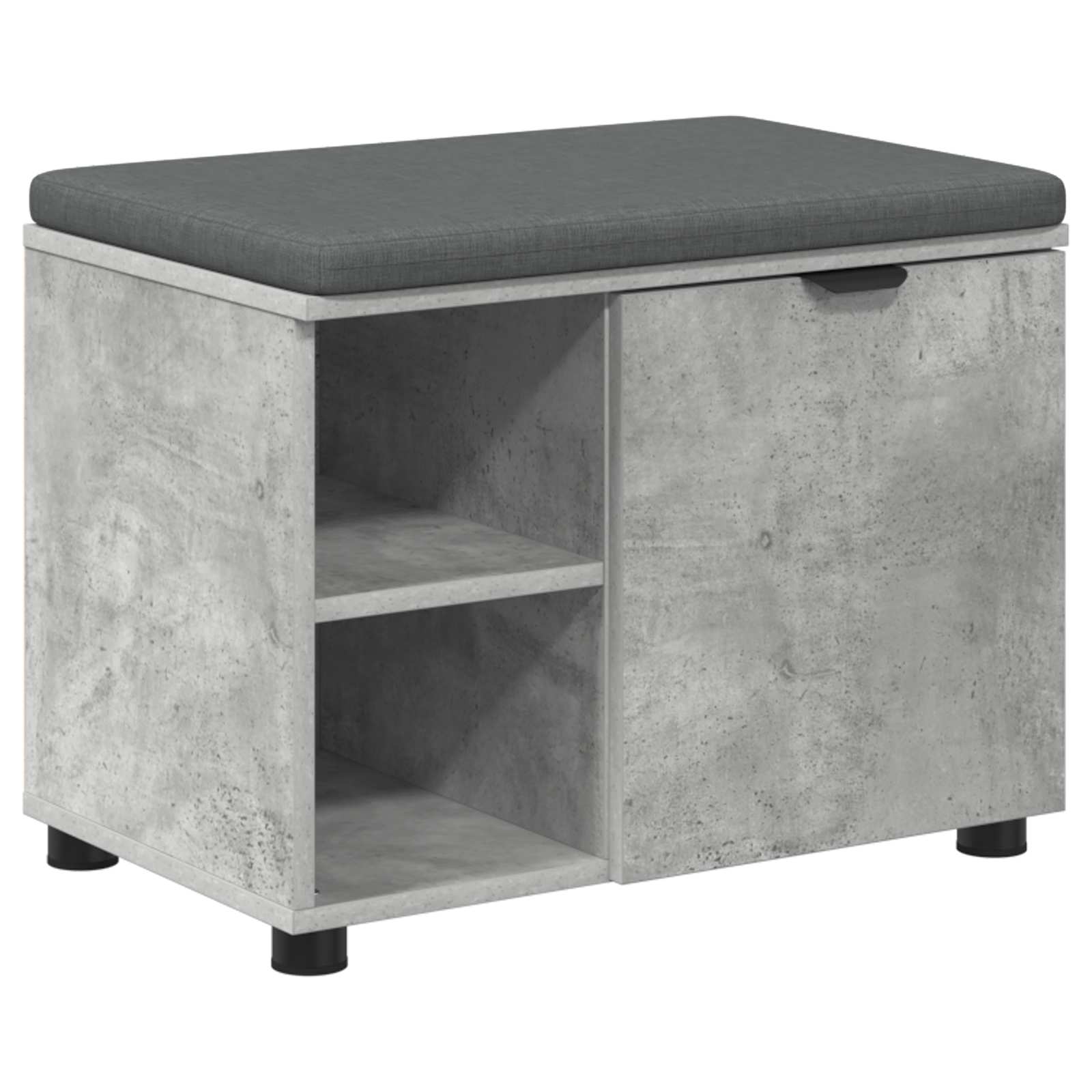 Klupa za hodnik s jastukom Betonsko Siva 60 x 38 x 46 cm