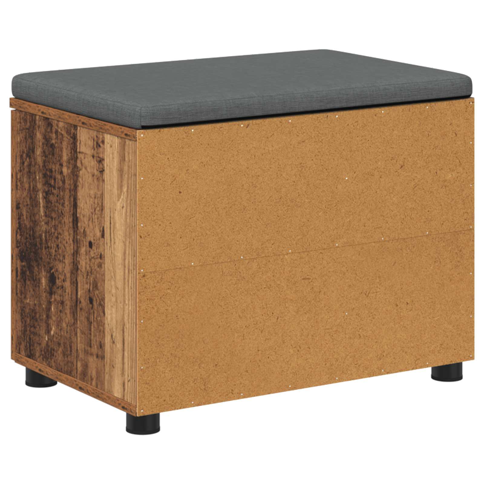 Klupa za hodnik s jastukom s policom Staro drvo 60 x 38 x 46 cm