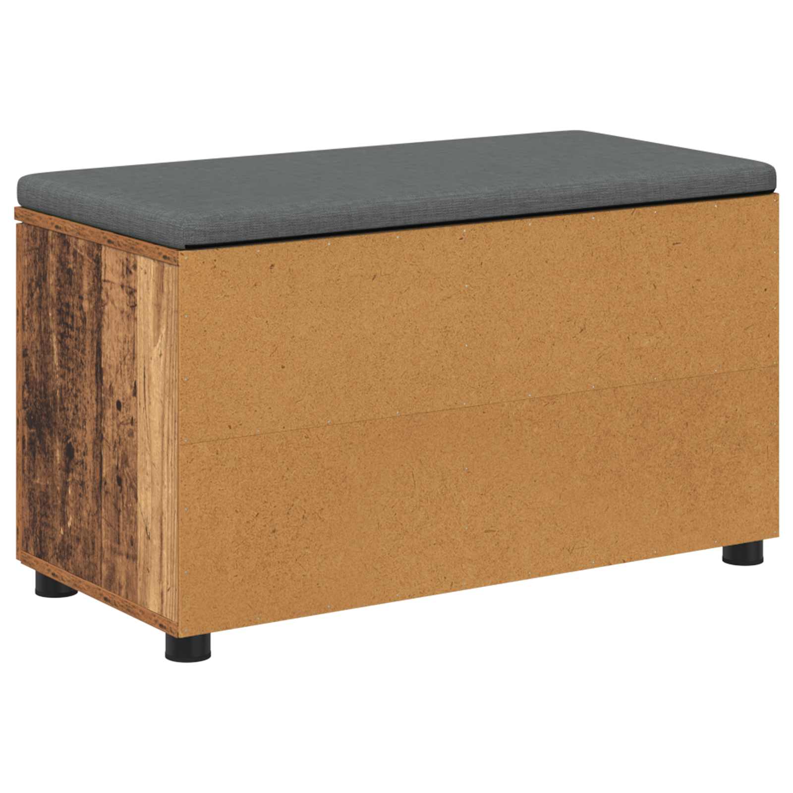 Klupa za hodnik s jastukom s policom Staro drvo 80 x 38 x 46 cm
