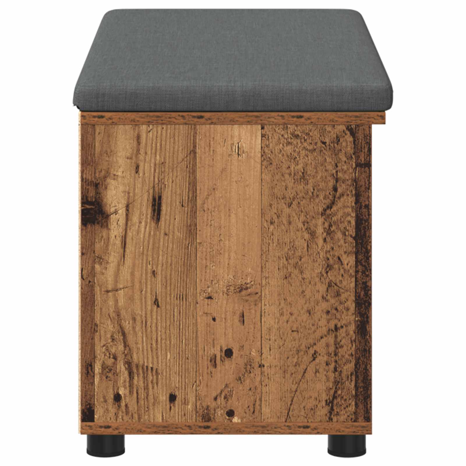 Klupa za hodnik s jastukom s policom Staro drvo 80 x 38 x 46 cm