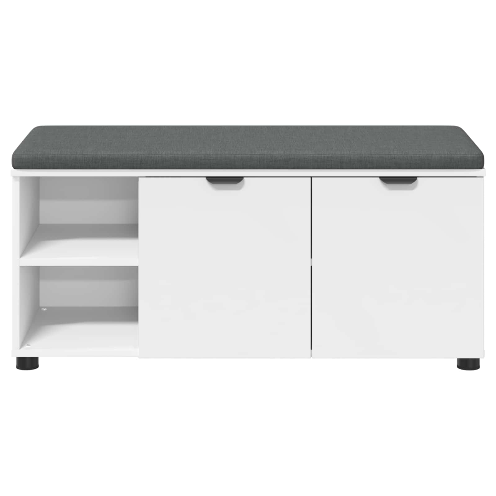 Klupa za hodnik s jastukom s policom Bijeli 100 x 38 x 46 cm