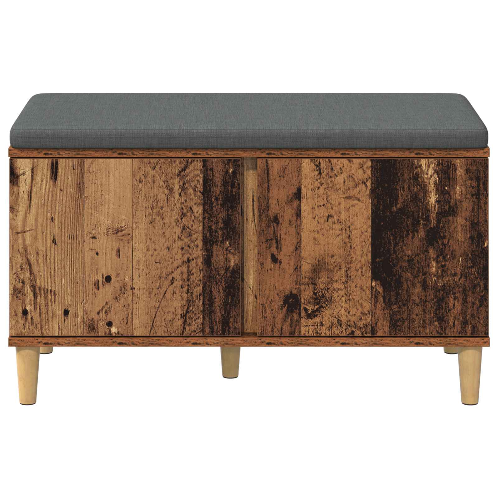 Klupa za hodnik s jastukom s vratima Staro drvo 80 x 38 x 46 cm