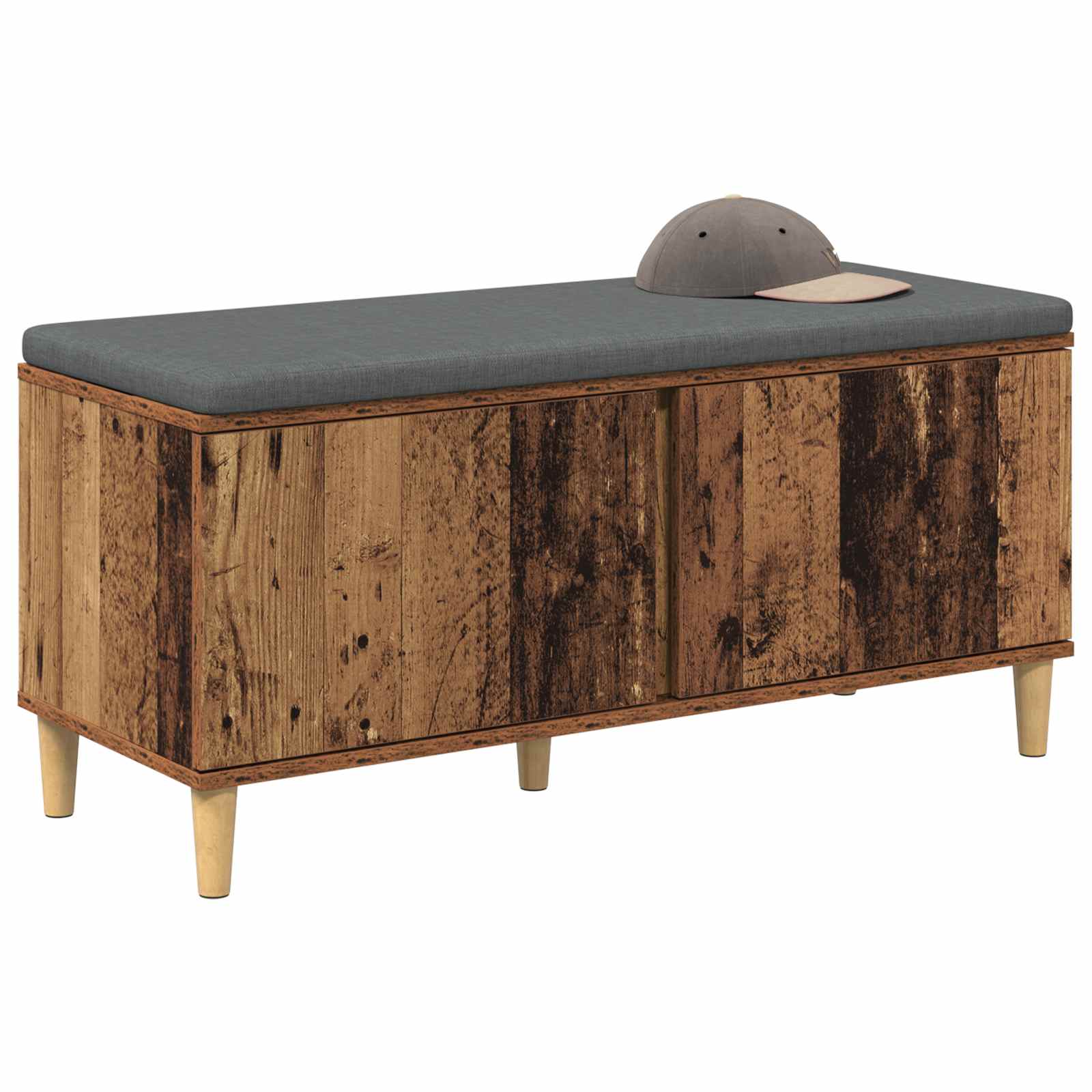 Klupa za hodnik s jastukom Staro drvo 100 x 38 x 46 cm