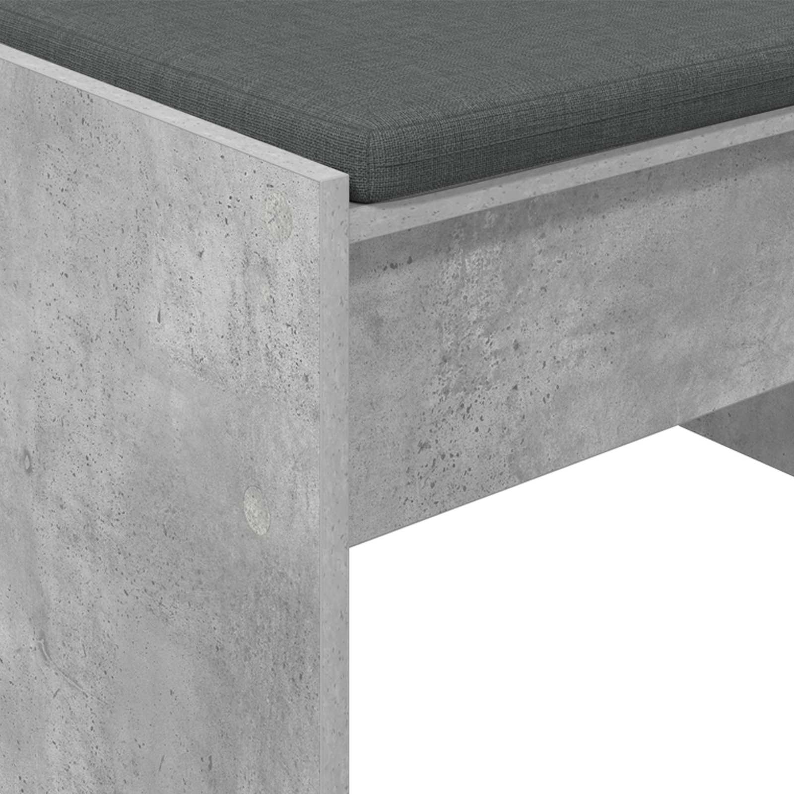 Klupa za hodnik s jastukom Betonski sivi 103 x 38 x 40 cm