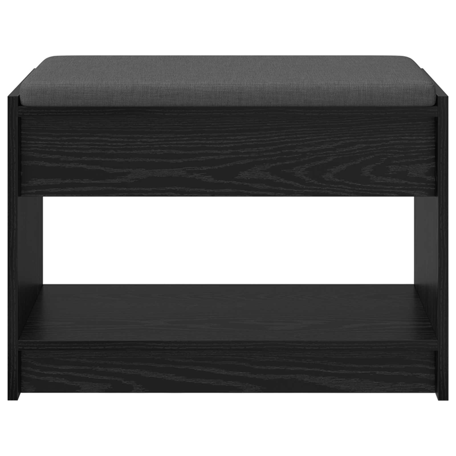 Klupa za hodnik s jastukom s policom Crni Hrast 63 x 38 x 45 cm