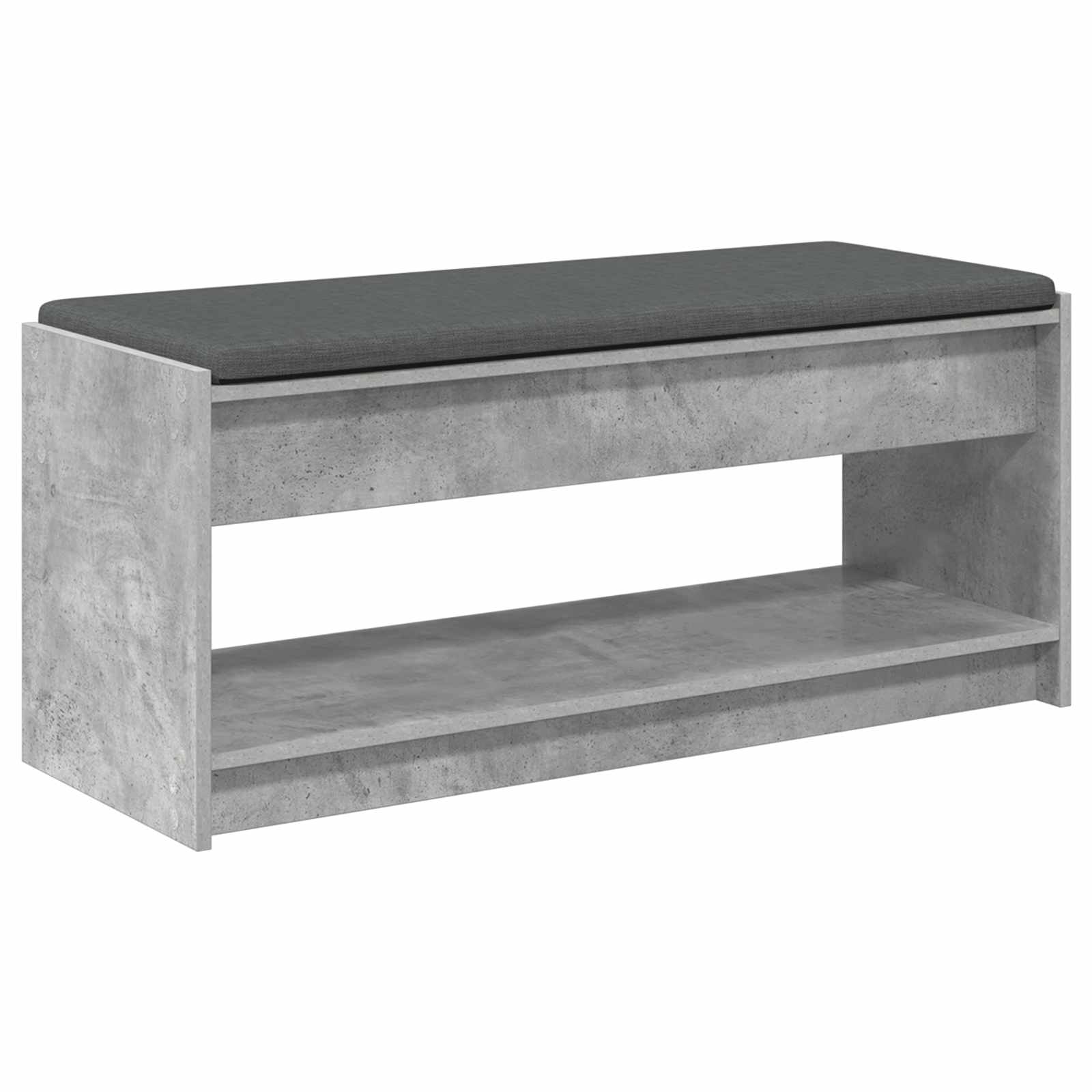 Klupa za hodnik s jastukom Betonsko Siva 103 x 38 x 45 cm