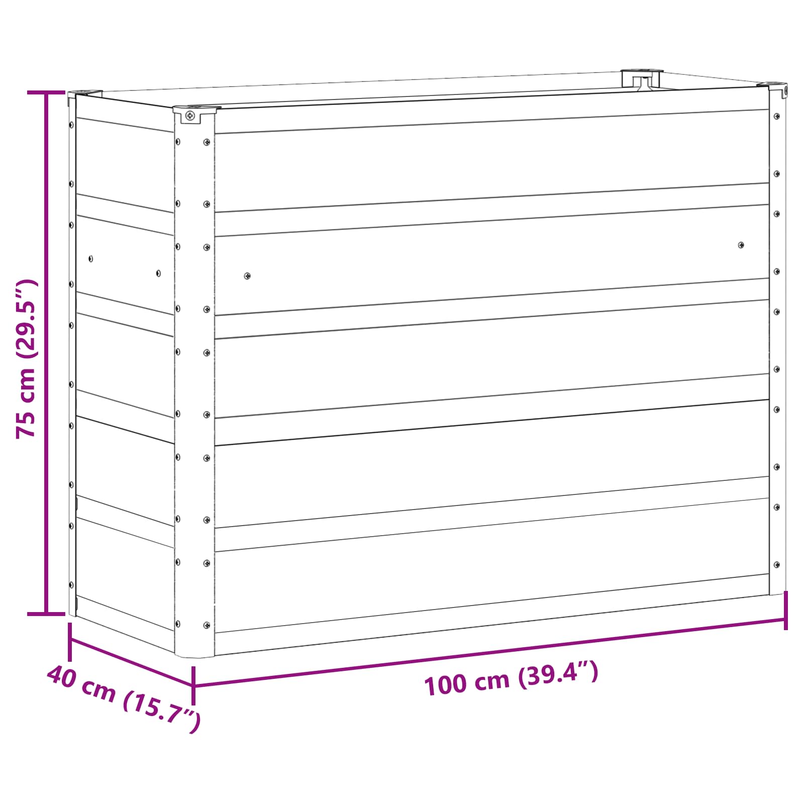 Sadilica Zelena 100 x 40 x 75 cm Čelik