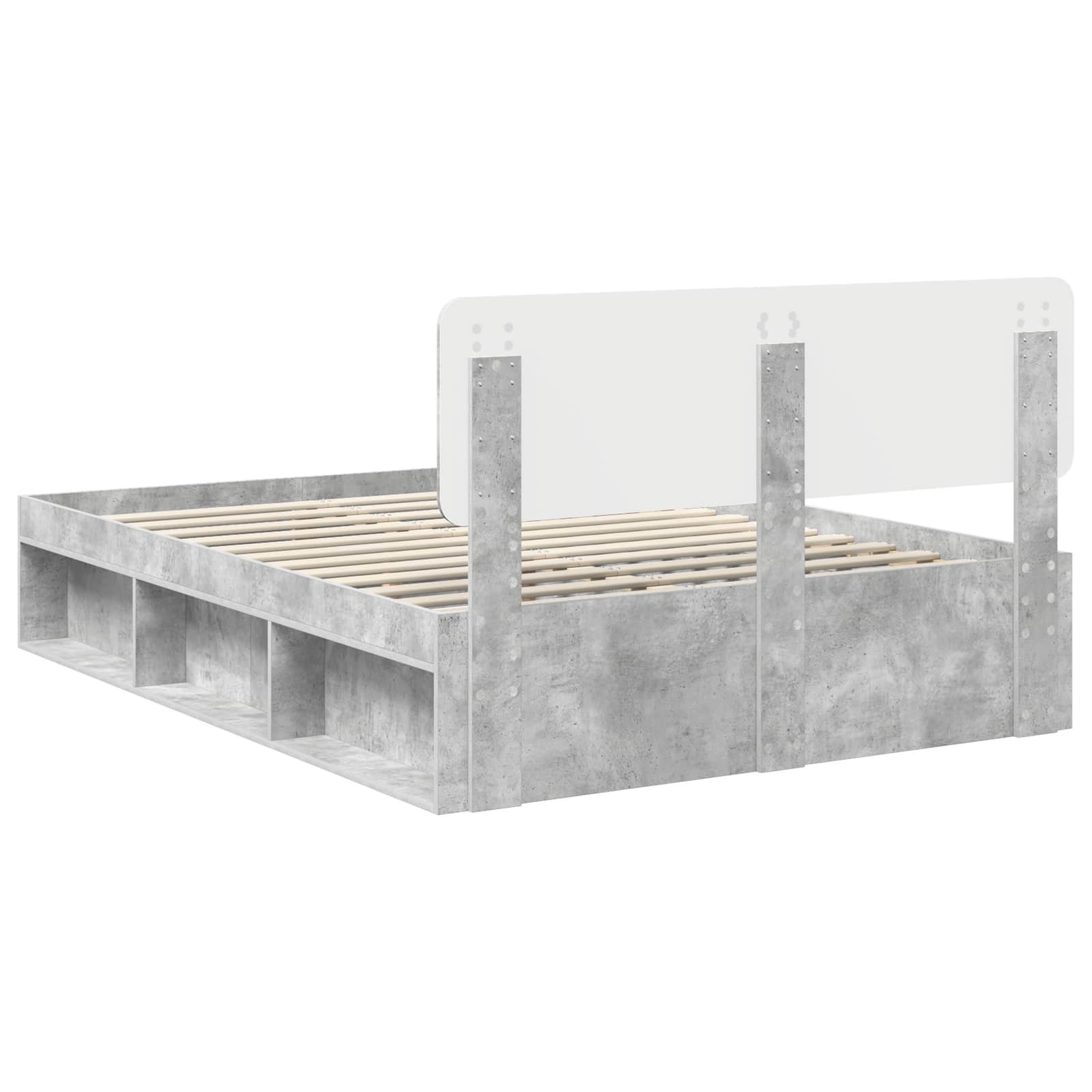 Krevetna konstrukcija Beton 160 x 200 cm Čvrsto borovo drvo