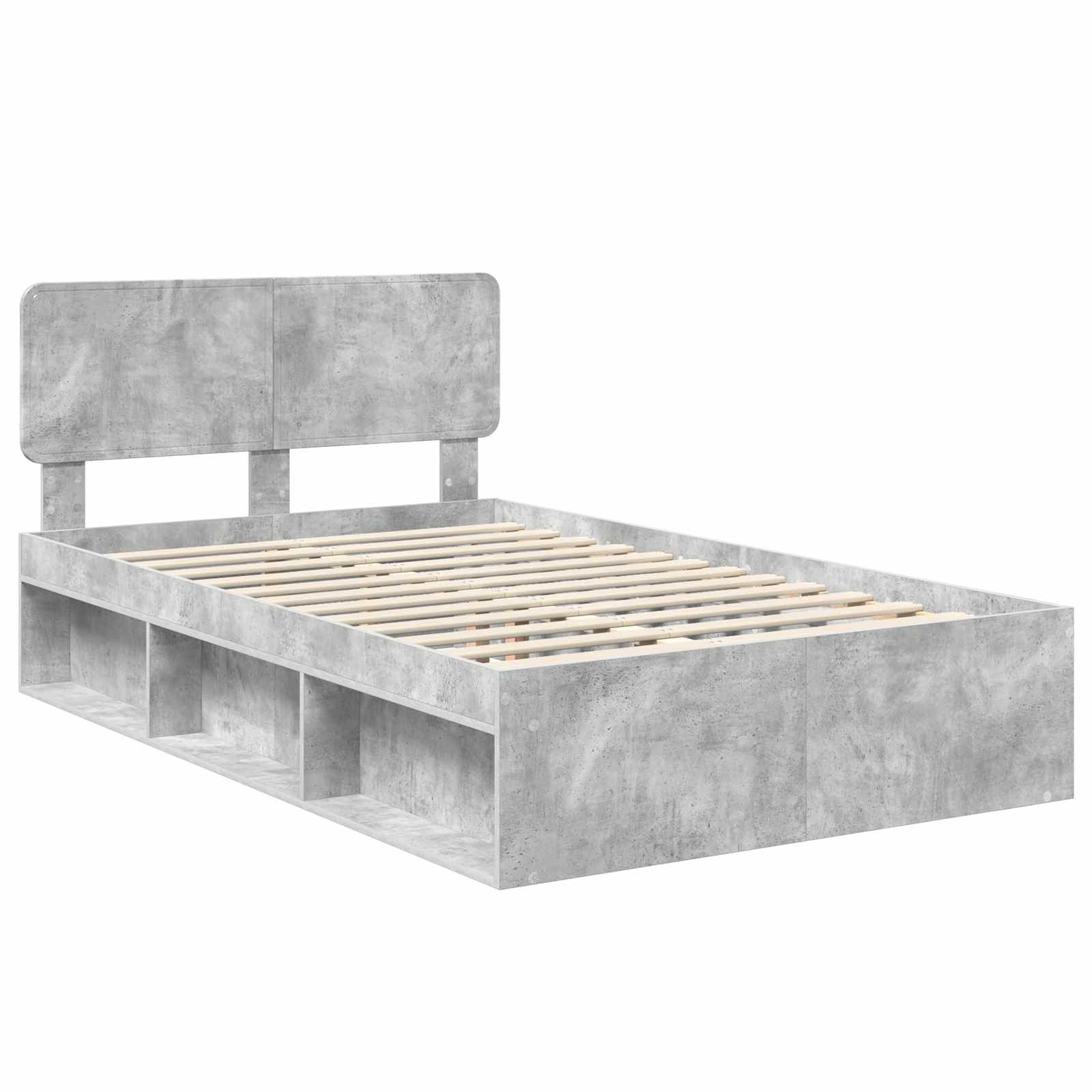 Krevetna konstrukcija Beton 120 x 190 cm Čvrsto borovo drvo